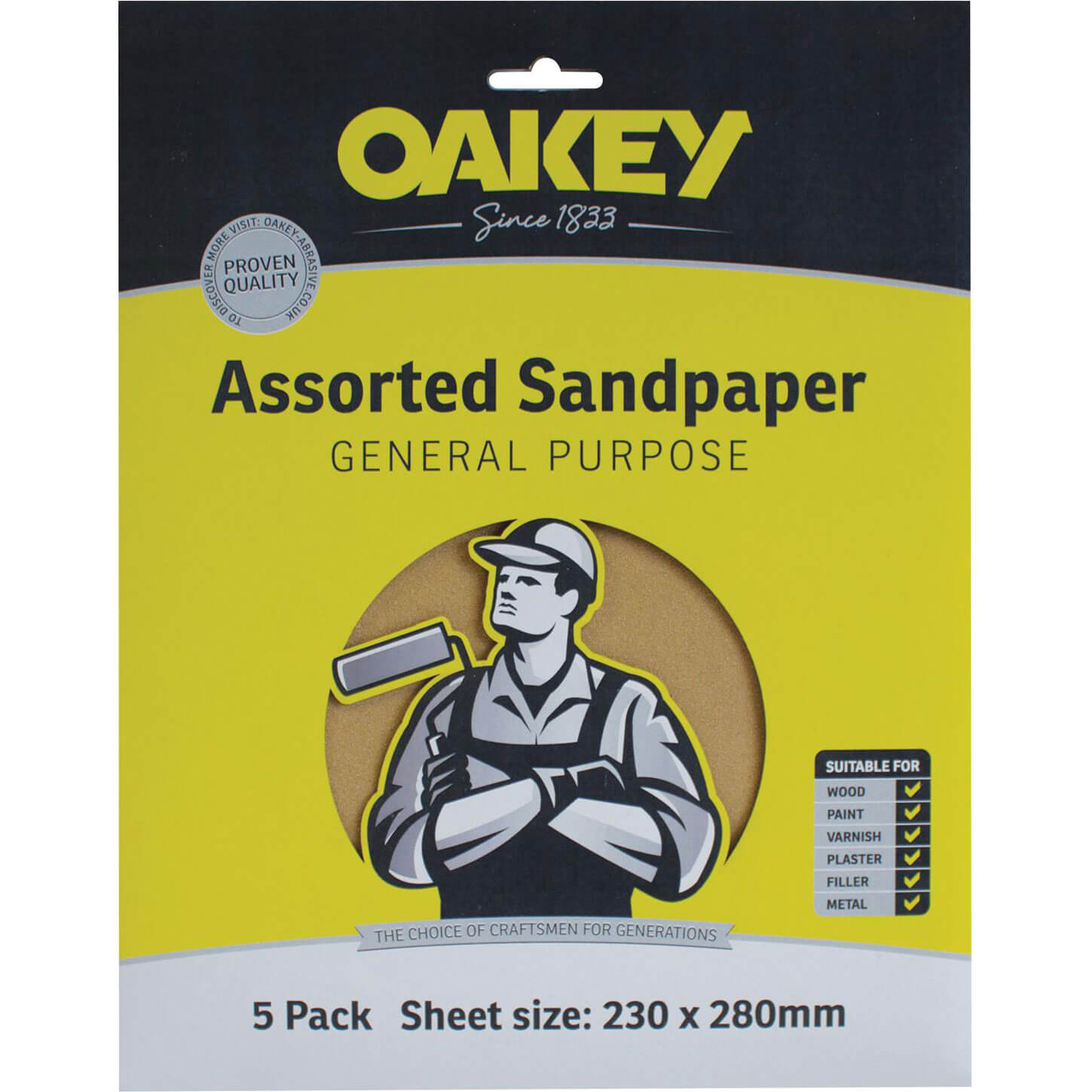 Oakey Glasspaper Sandpaper Coarse Pack of 5 Price Comparisons | Compare The Build