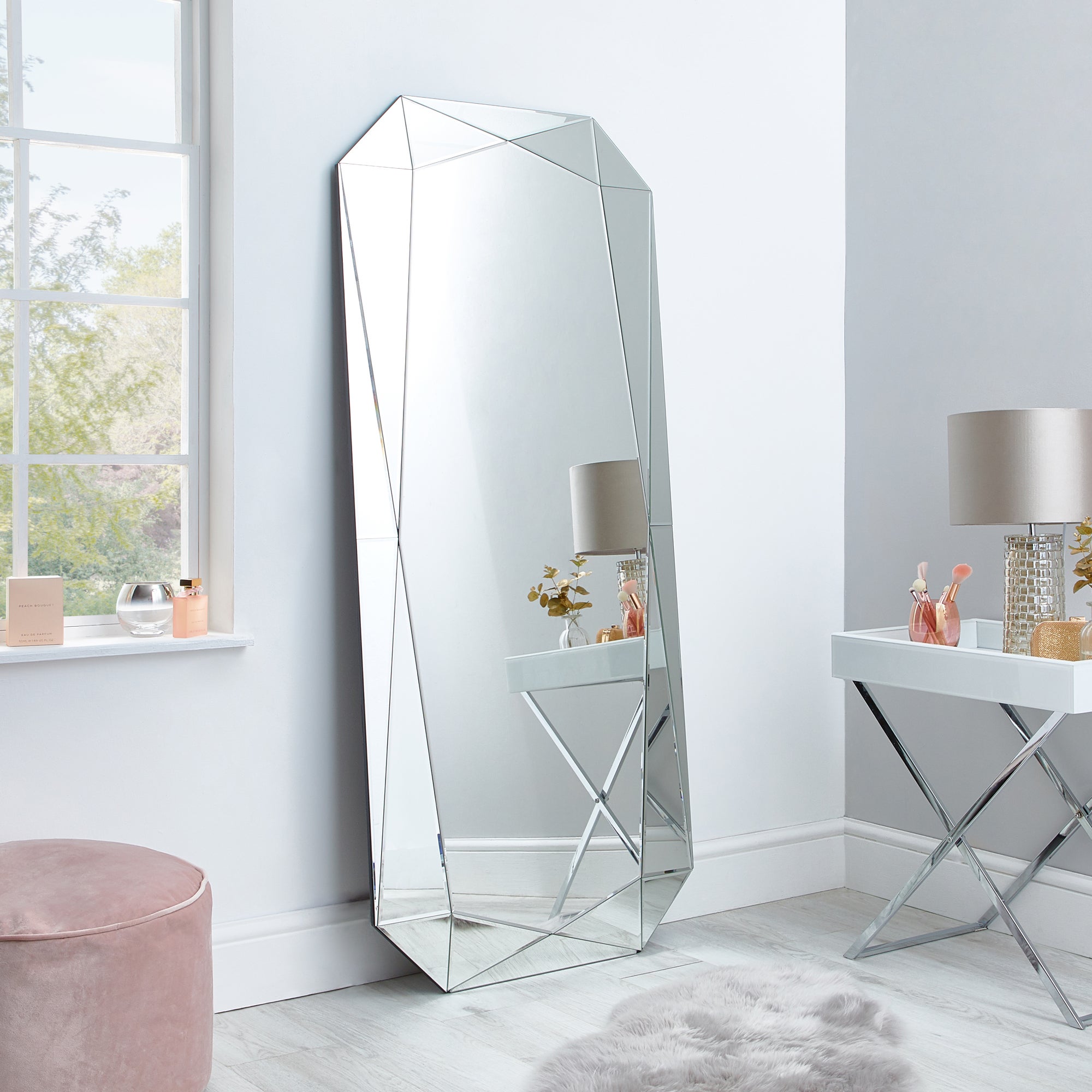 3D Geo Leaner Mirror, 160x70cm Silver Price Comparisons | Compare The Build