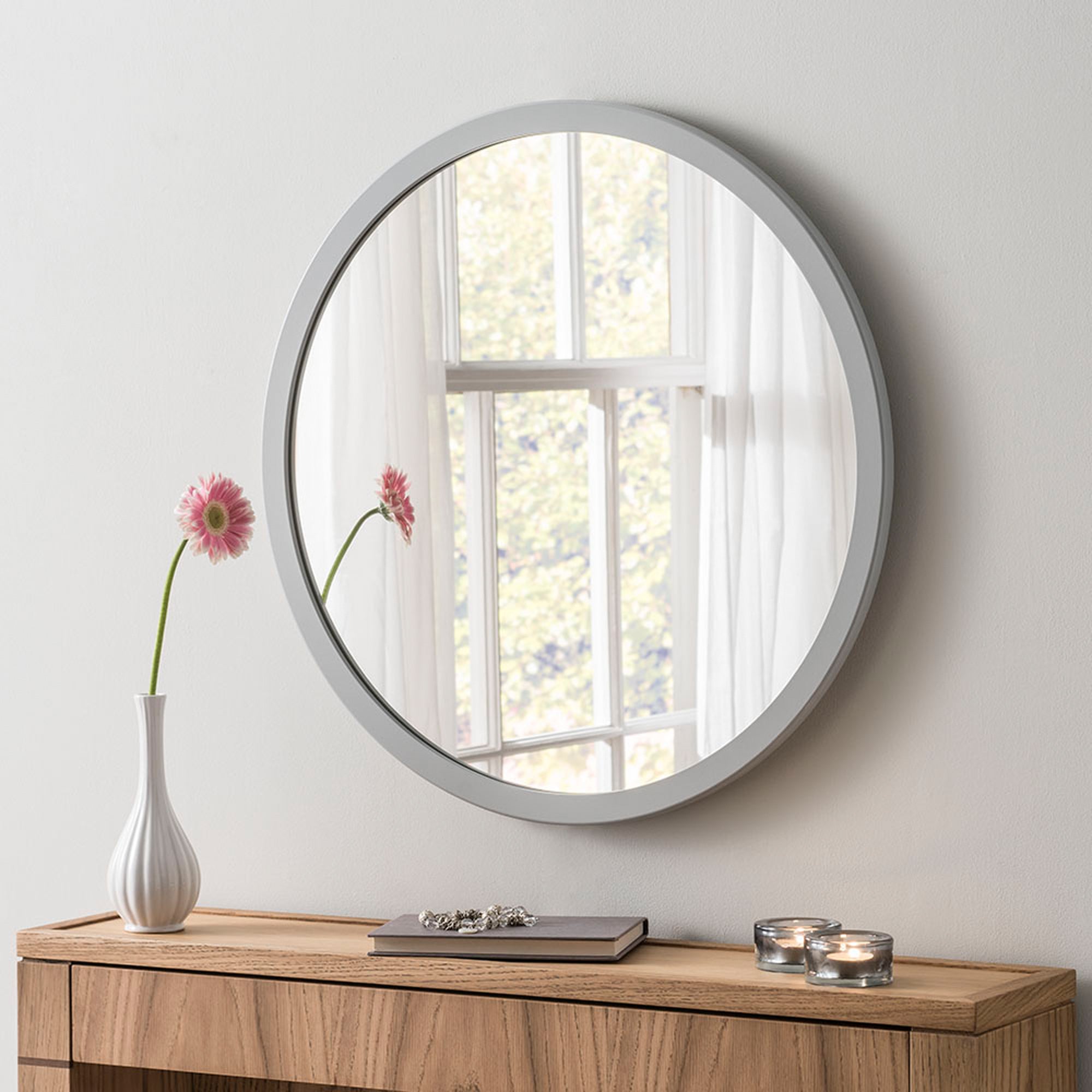 Yearn Classic Round Wall Mirror, Light Grey 60cm Grey Price Comparisons | Compare The Build