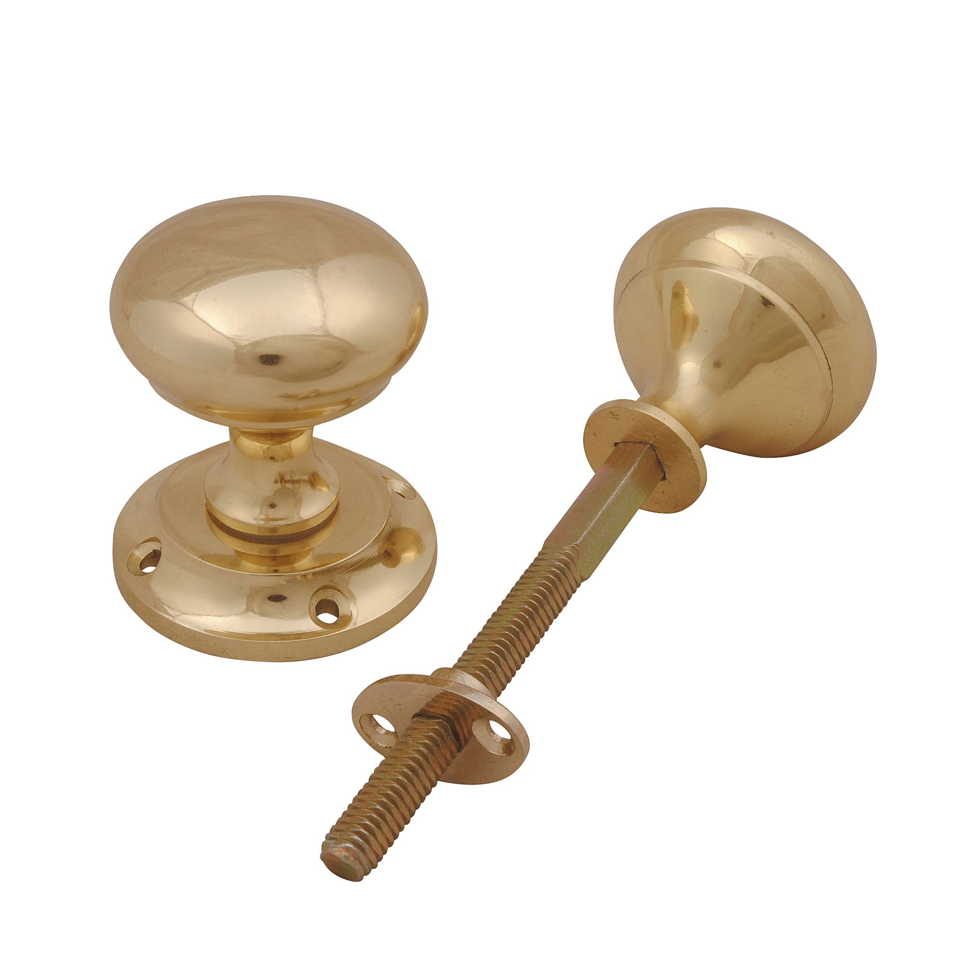 Brass Effect Zamac Round Door Knob (Dia)54mm, Pair Price Comparisons | Compare The Build