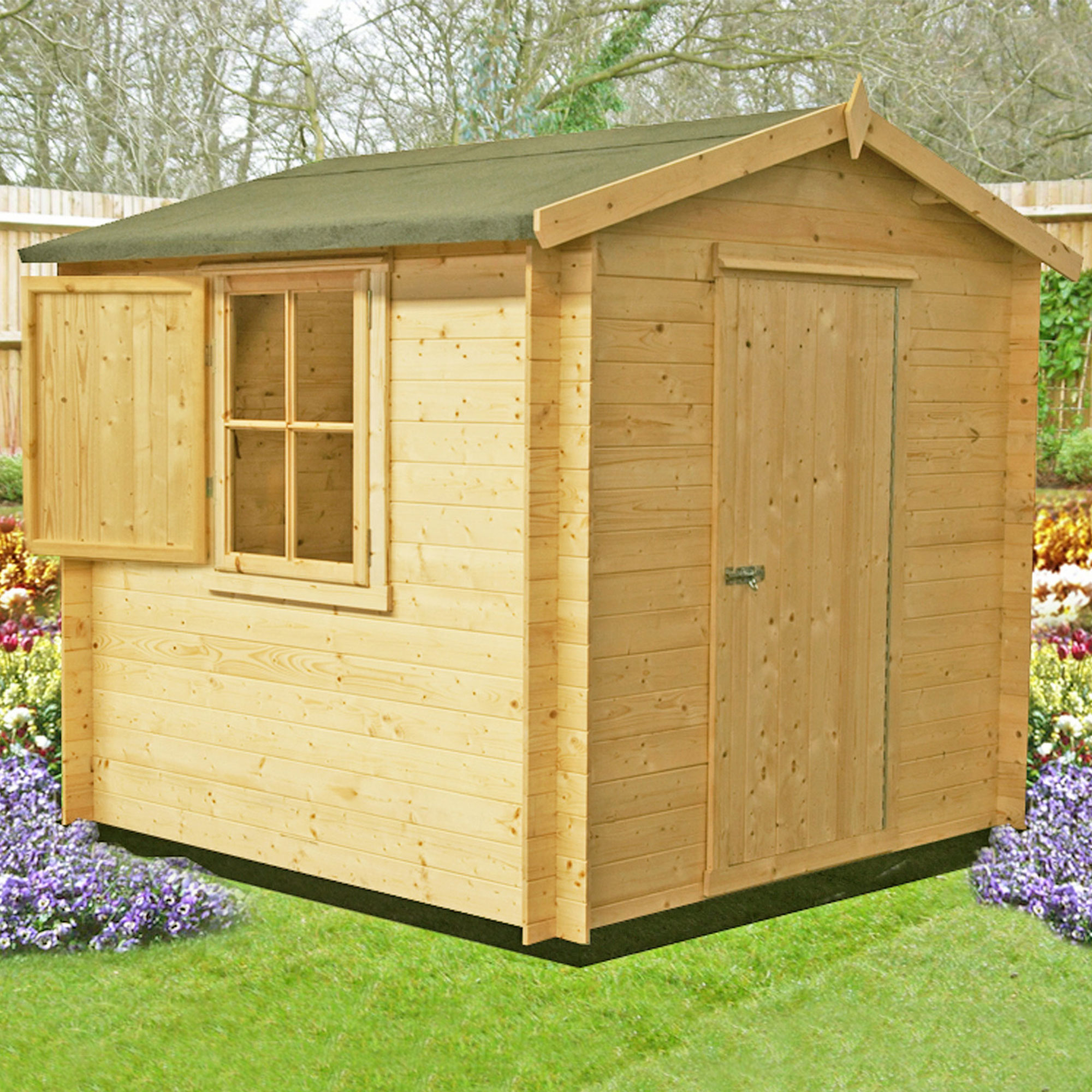 Shire Camelot 2.4m x 2.4m Log Cabin Summerhouse (19mm) Price Comparisons | Compare The Build