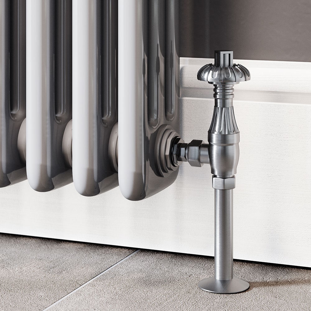 Trade Direct Thermostatic Valves, Traditional Metal Head, Satin Nickel Angled Price Comparisons | Compare The Build