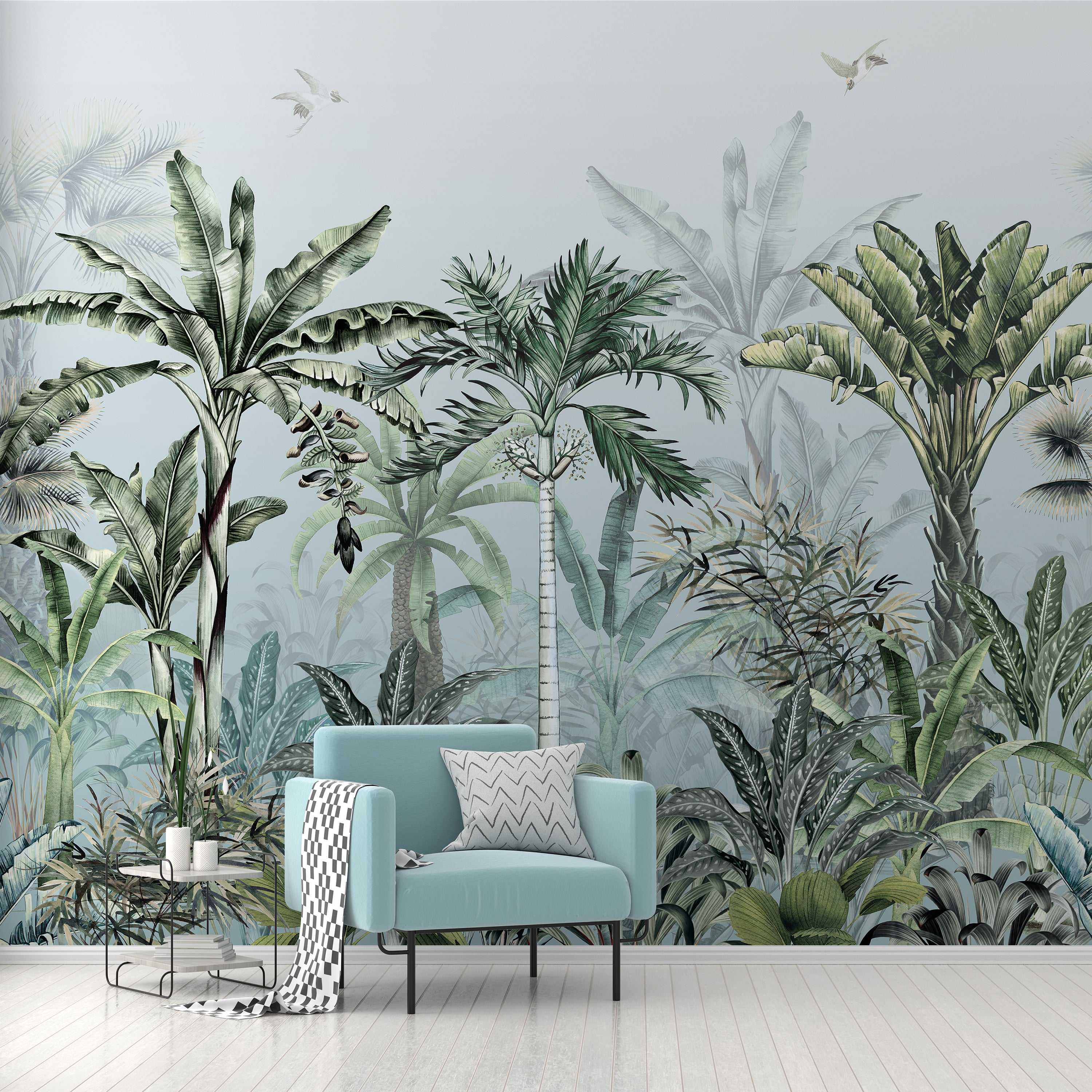 Tropical Oasis Mineral Green Mural Green/White Price Comparisons | Compare The Build