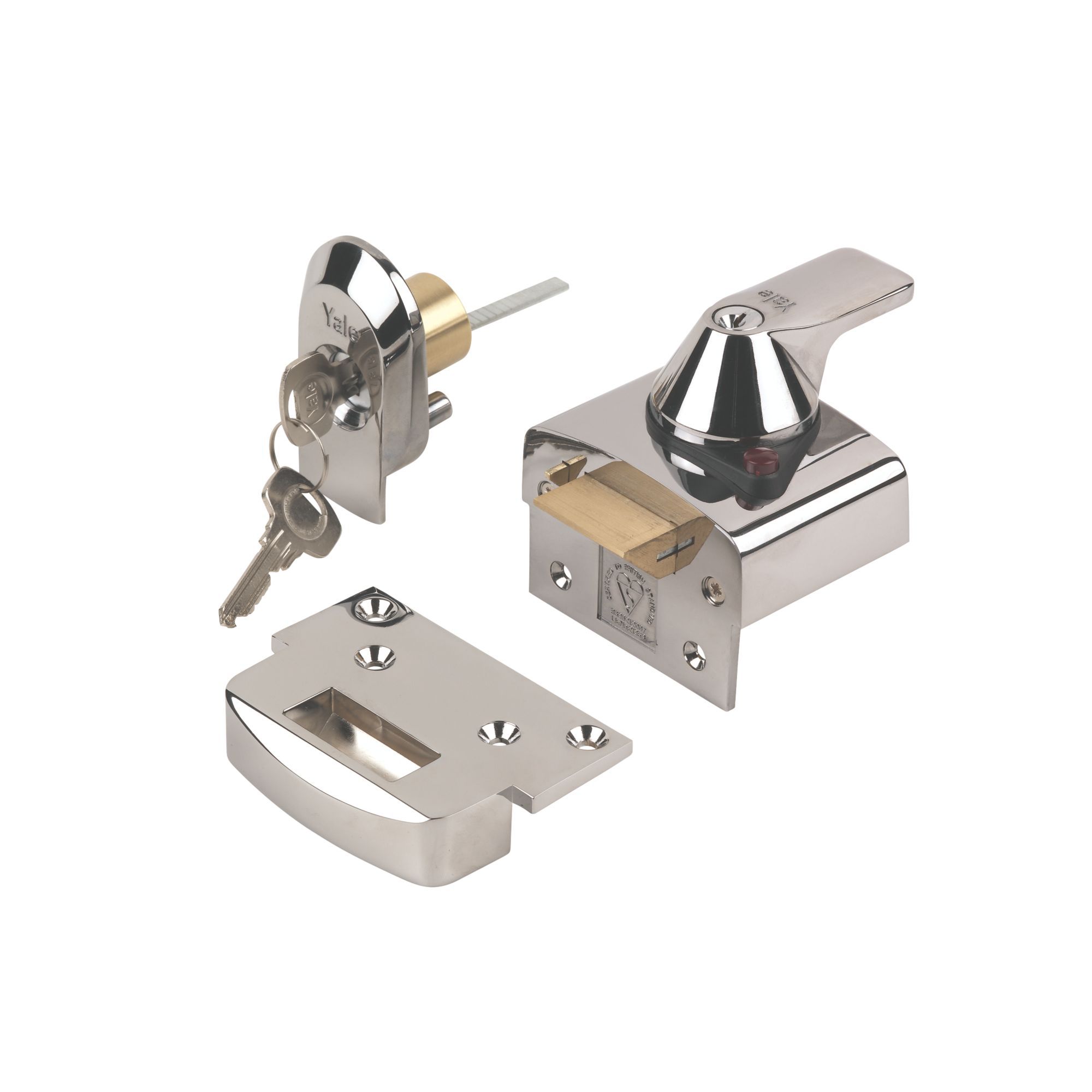 Yale Chrome Effect Deadlock Night Latch, (H)66mm (W)40mm Price Comparisons | Compare The Build