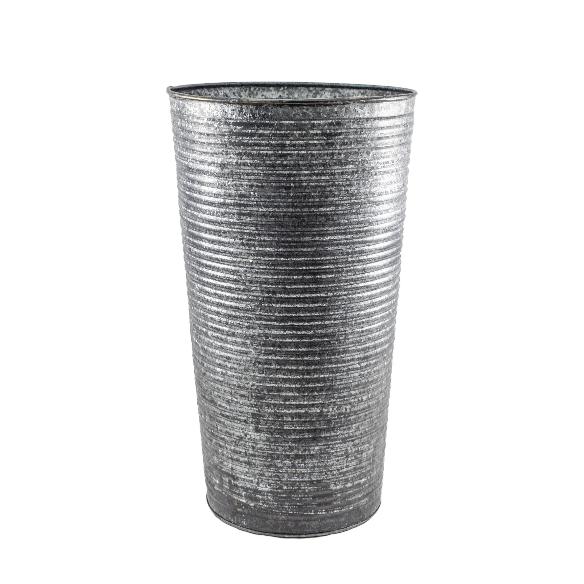 Ivyline Ribbed Galvanised Vase 50cm Zinc | Compare The Build