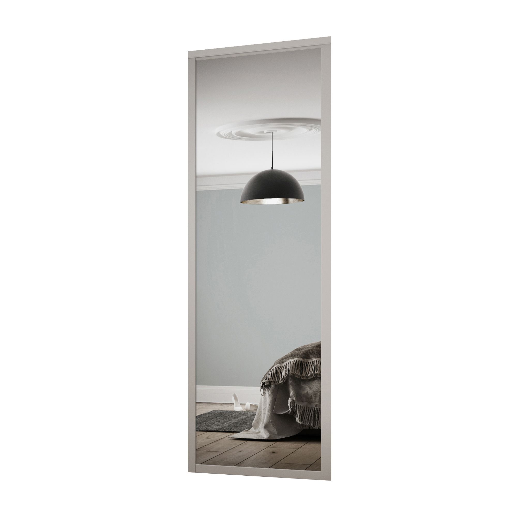 Spacepro Shaker Contemporary Dove Grey 1 Panel Mirrored Sliding Wardrobe Door (H)2260mm (W)762mm Price Comparisons | Compare The Build