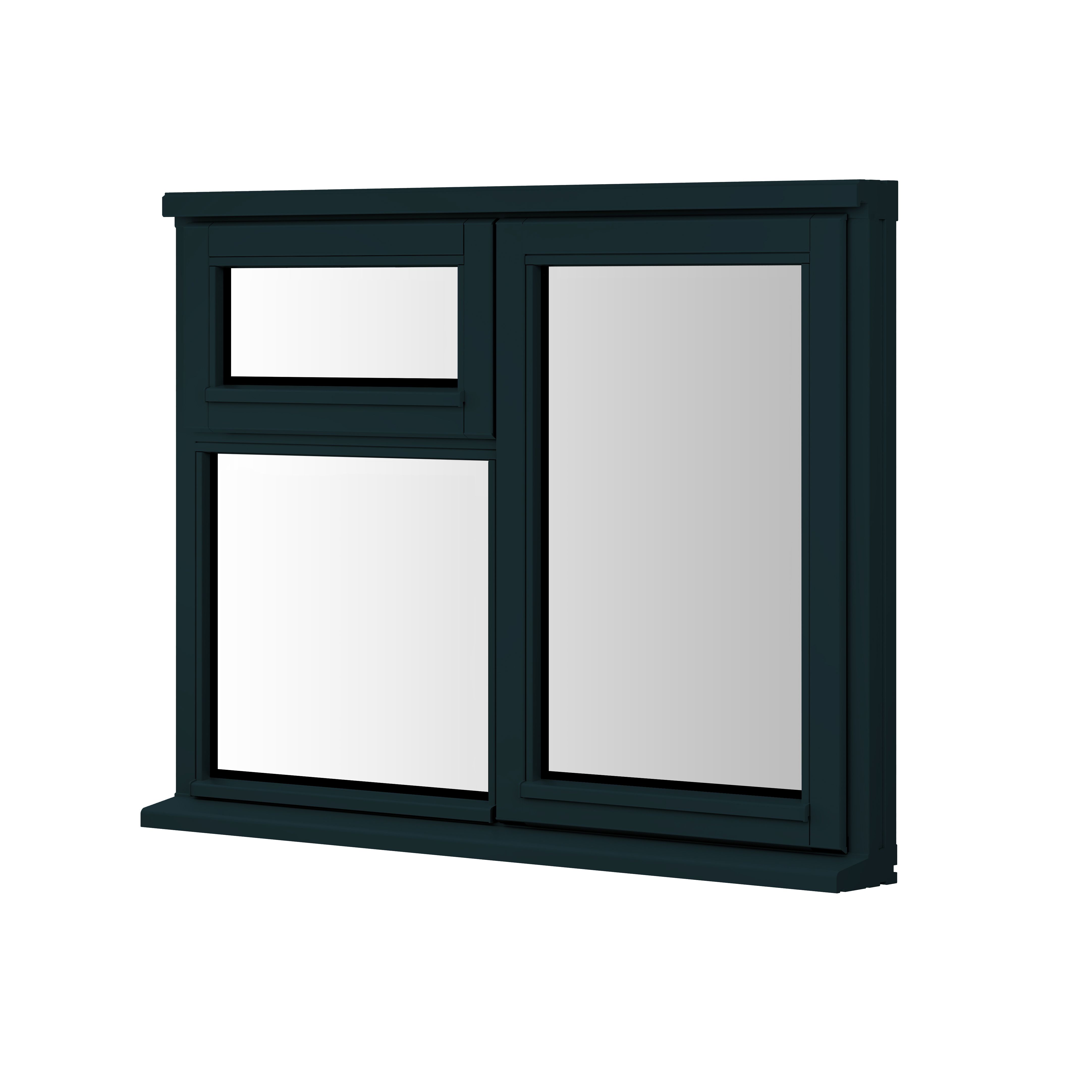 Clear Double Glazed Anthracite Grey Timber Right-Handed Window, (H)895mm (W)910mm | Compare The Build