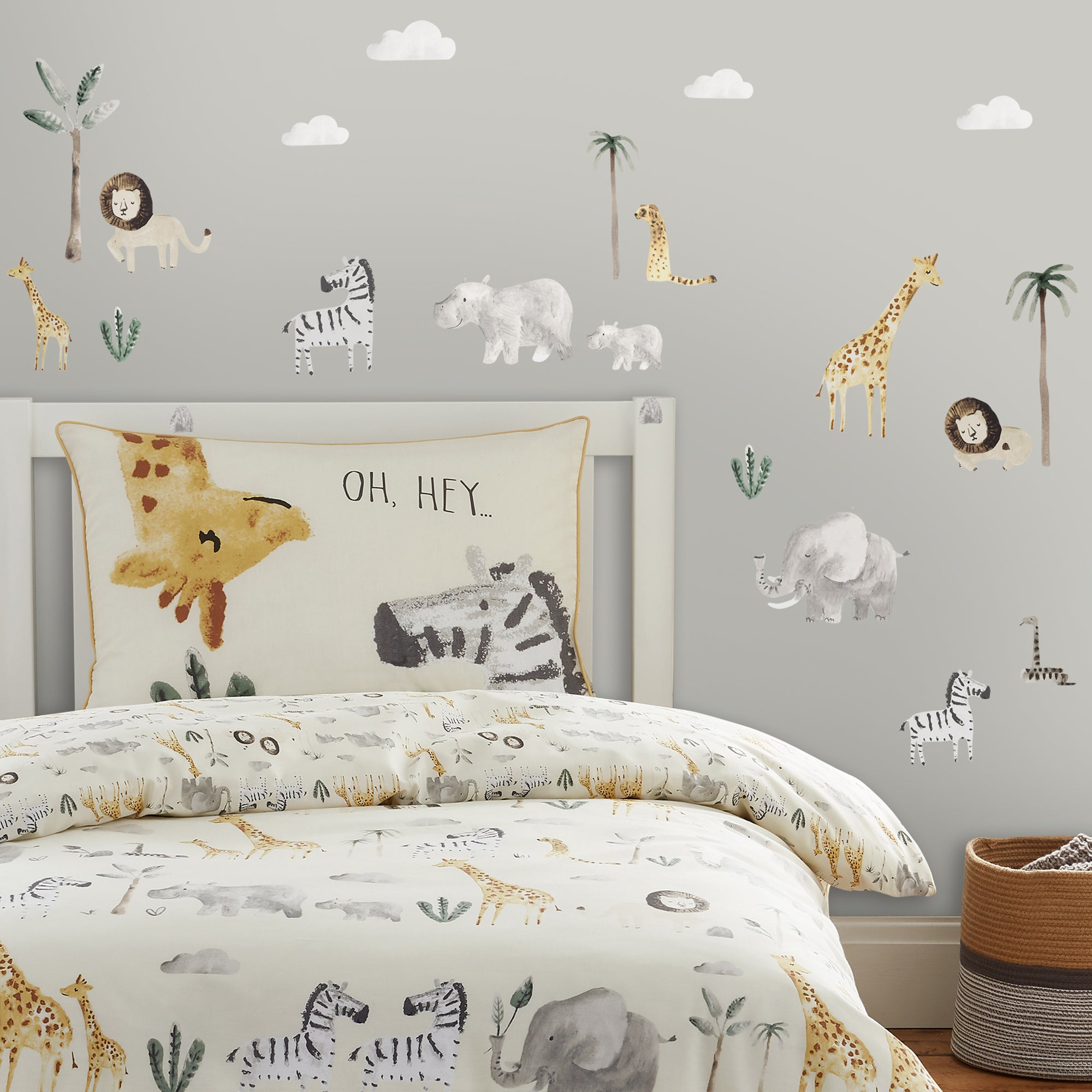 Safari Natural Medium Wall Stickers Brown/White | Compare The Build