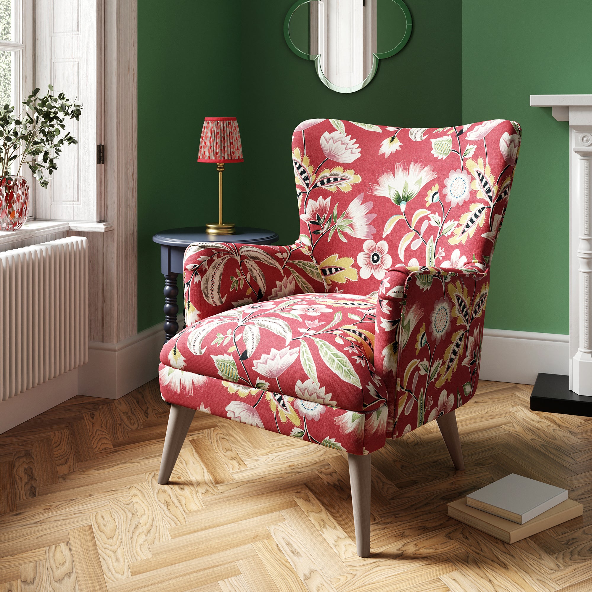 Marlow Wing Chair Joy Floral Print Joy Floral Red Price Comparisons | Compare The Build