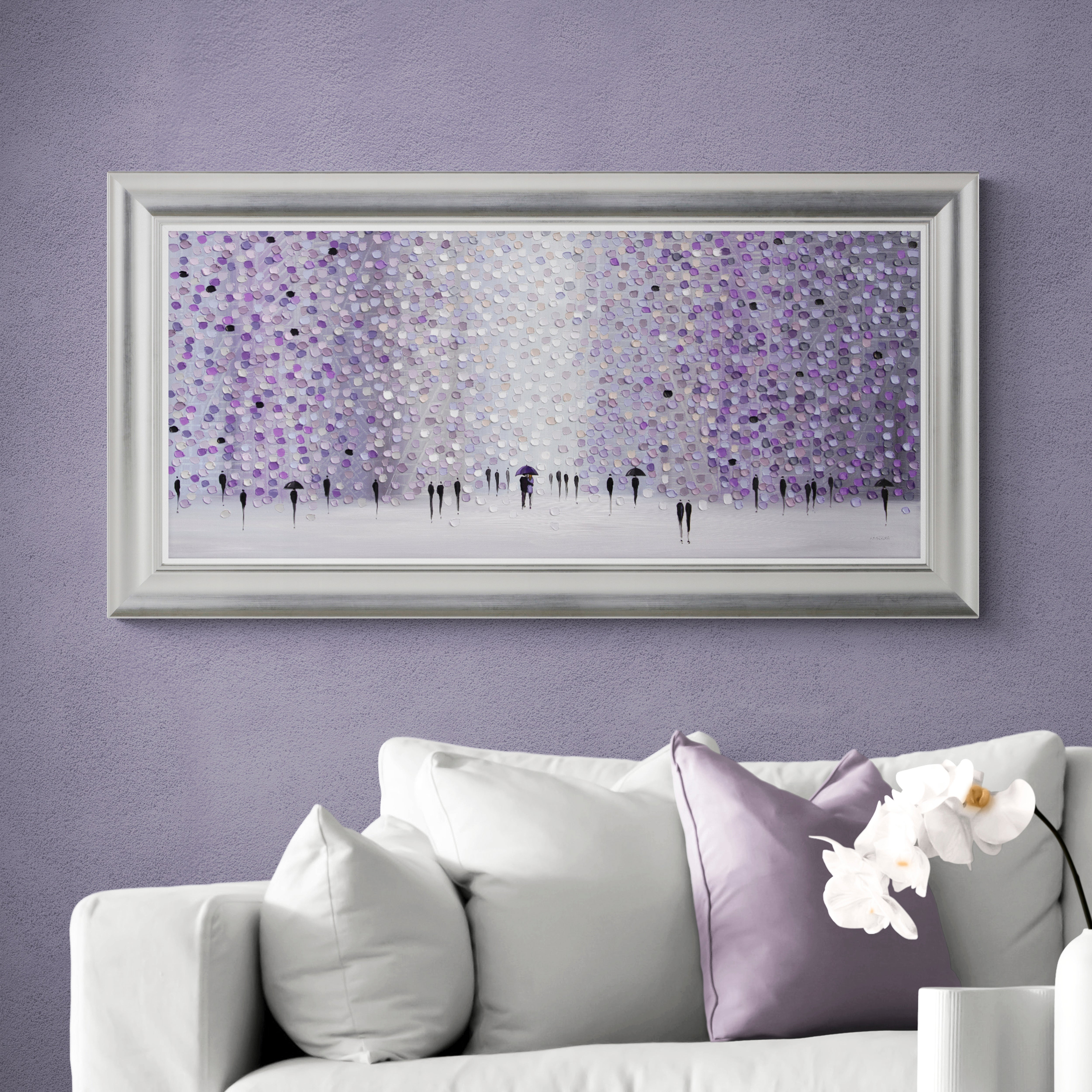 Together Under The Umbrella by Ekaterina Ermilkina Framed Print Purple Price Comparisons | Compare The Build