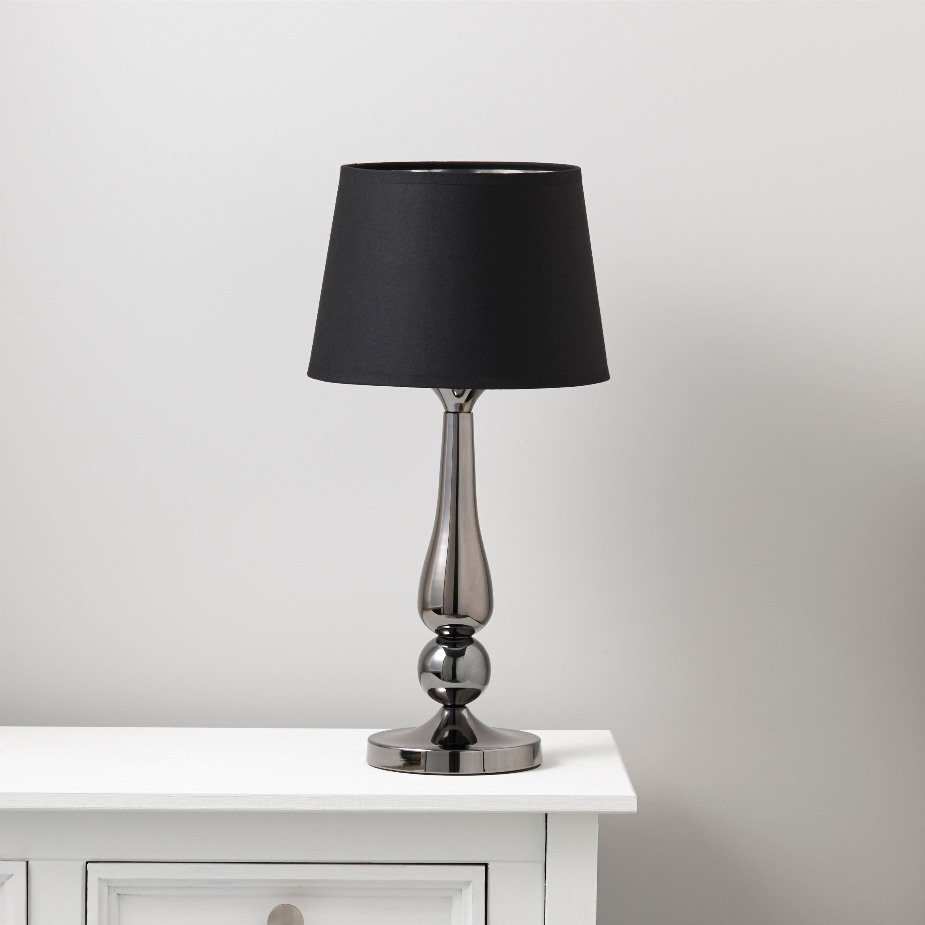 Megan Black Black Nickel Effect Table Lamp Price Comparisons | Compare The Build