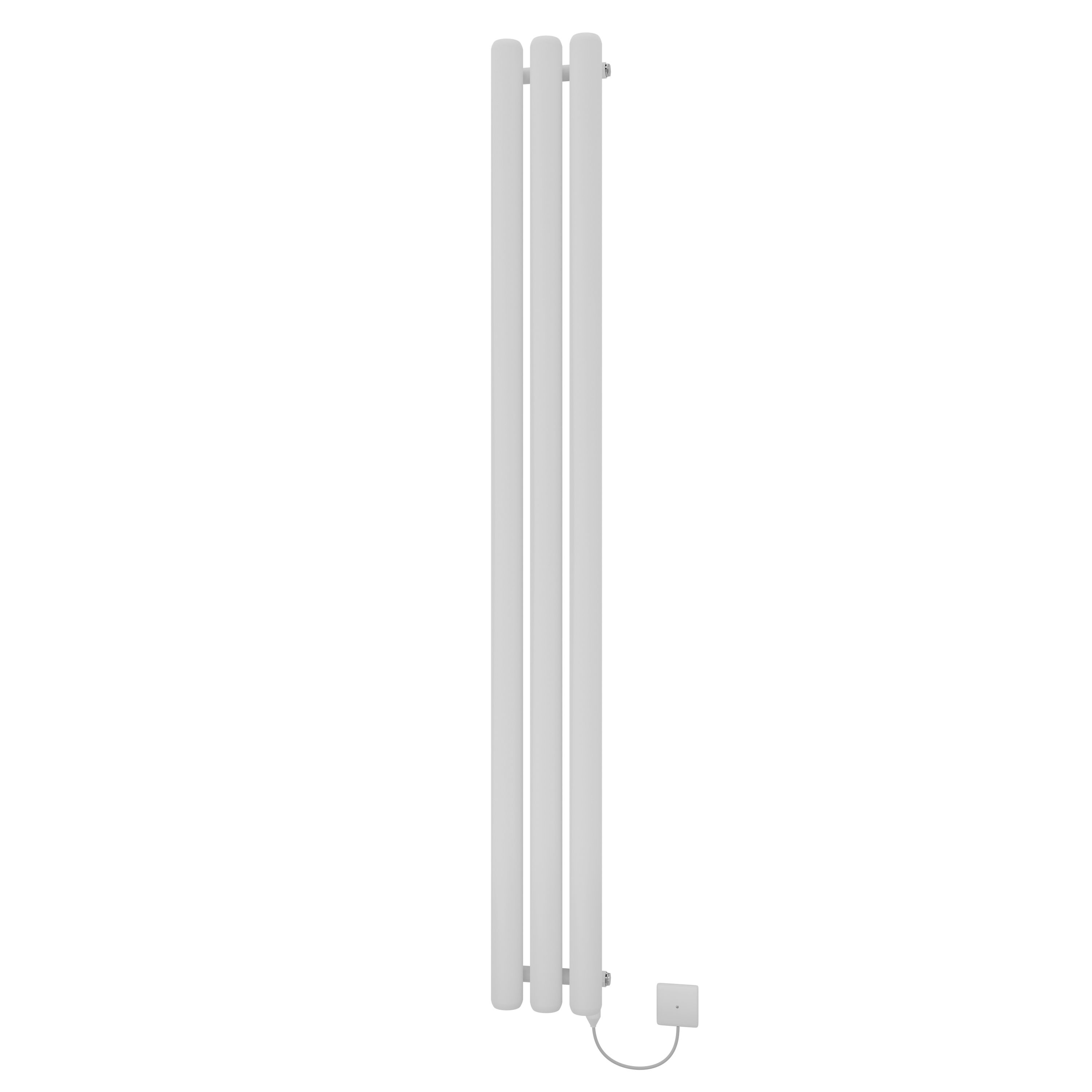 Ximax Vulkan Round Tube Satin White Vertical Electric Designer Radiator, (W)210mm X (H)1800mm Price Comparisons | Compare The Build