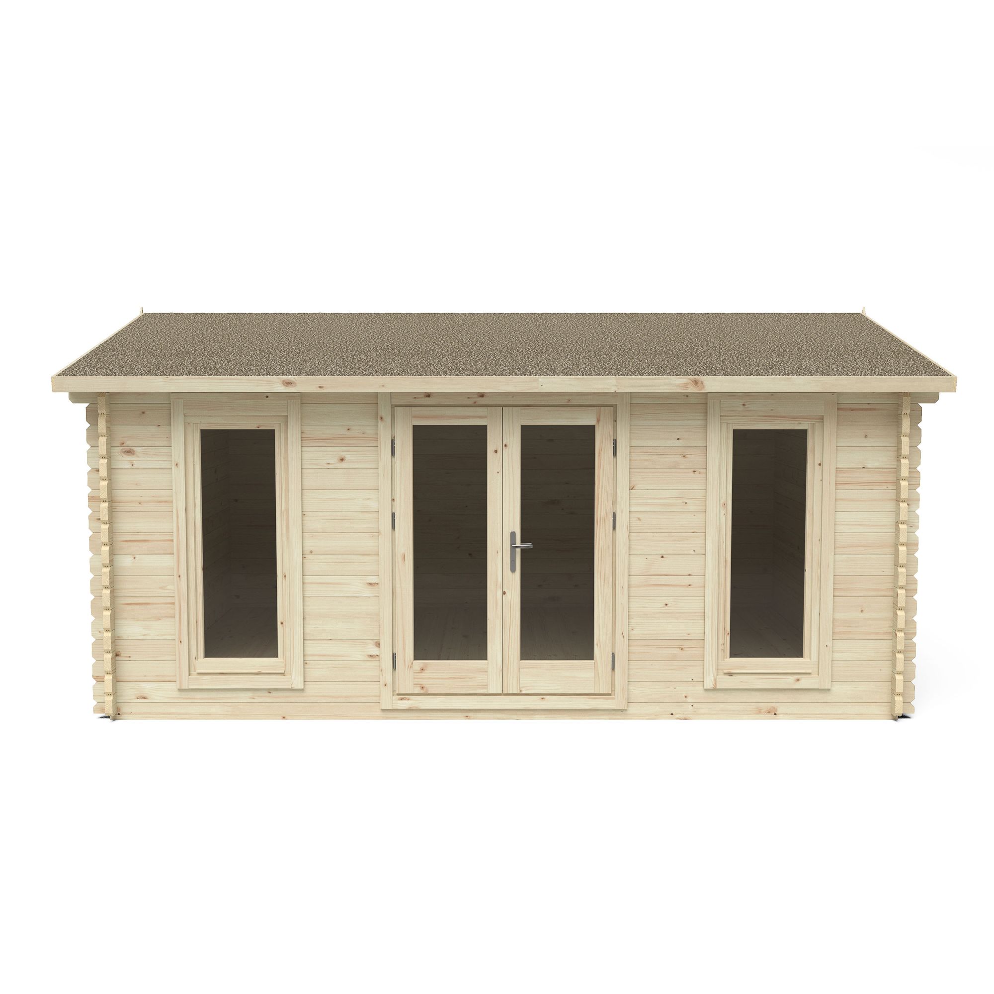 Forest Garden Rushock 5X4 Toughened Glass Apex Loglap Solid Wood Cabin With Double Door - Assembly Service Included Price Comparisons | Compare The Build