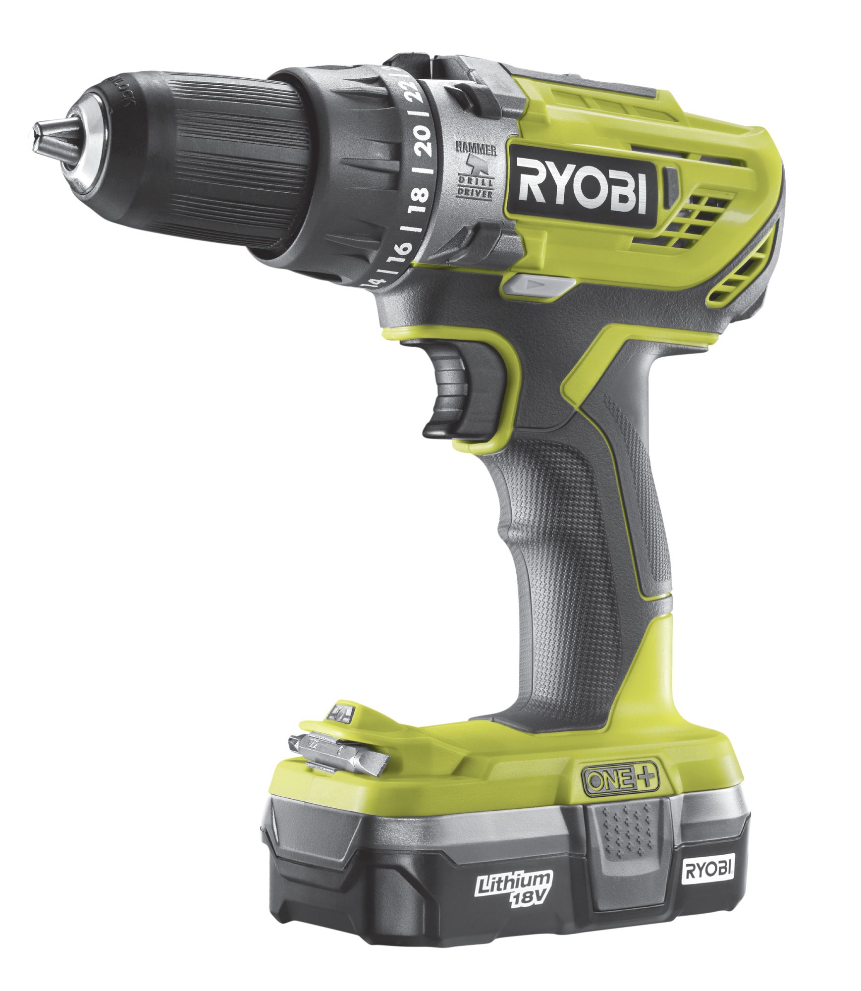 Ryobi One+ 18V 1.3Ah Li-Ion Cordless Combi Drill R18Pd3-113G | Compare The Build