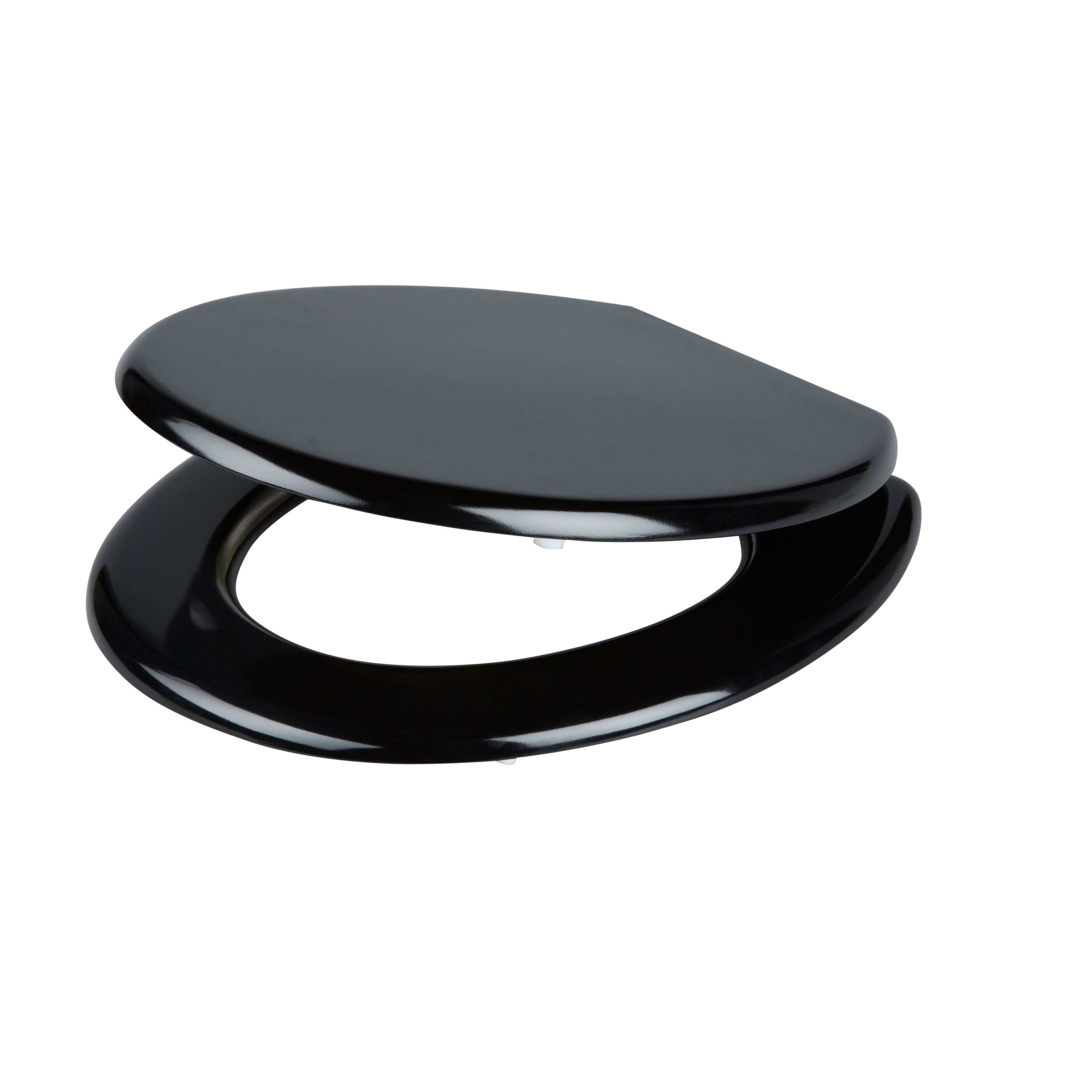 GoodHome Palmi Black Bottom Fix Standard Close Toilet Seat | Compare The Build