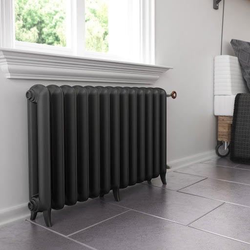 Terma Plain Traditional Freestanding Column Radiator Grey 620 x 1098mm | Compare The Build