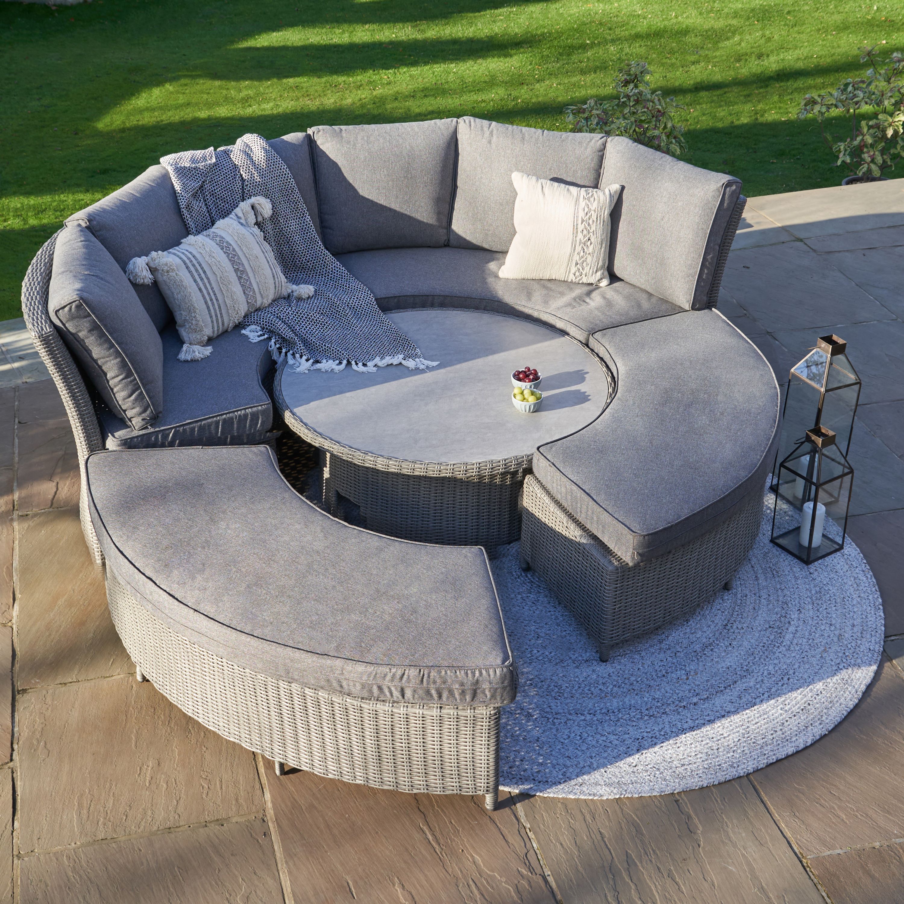 Bermuda Daybed Garden Dining Set with Ceramic Top Slate (Grey) | Compare The Build