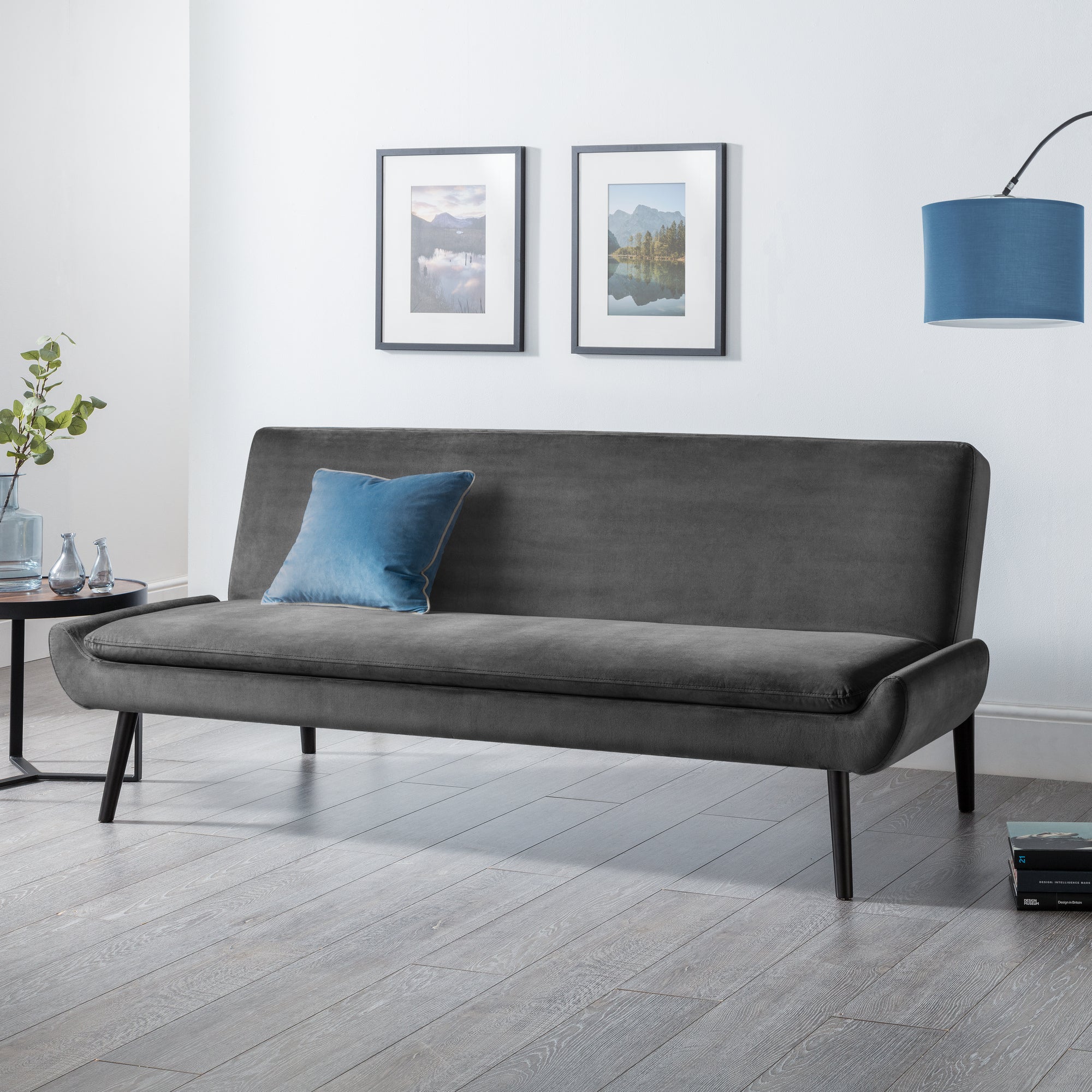 Gaudi Velvet Clic Clac Sofa Bed Grey Price Comparisons | Compare The Build