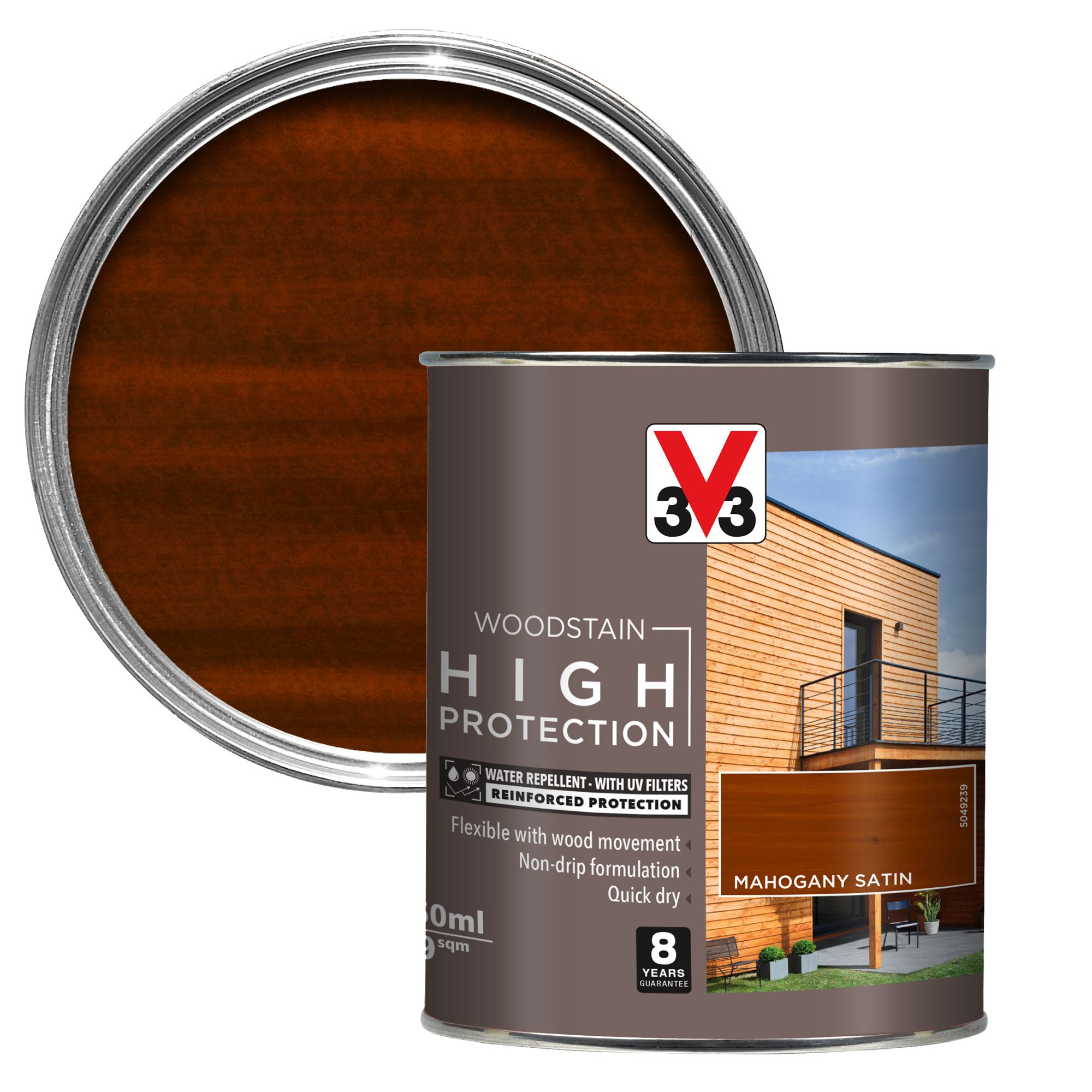 V33 High Protection Mahogany Mid Sheen Wood Stain, 750Ml | Compare The Build