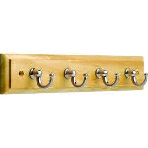 4 Small Satin Nickel Key Hooks On Ridged Wooden Pine Board - Decorails Price Comparisons | Compare The Build