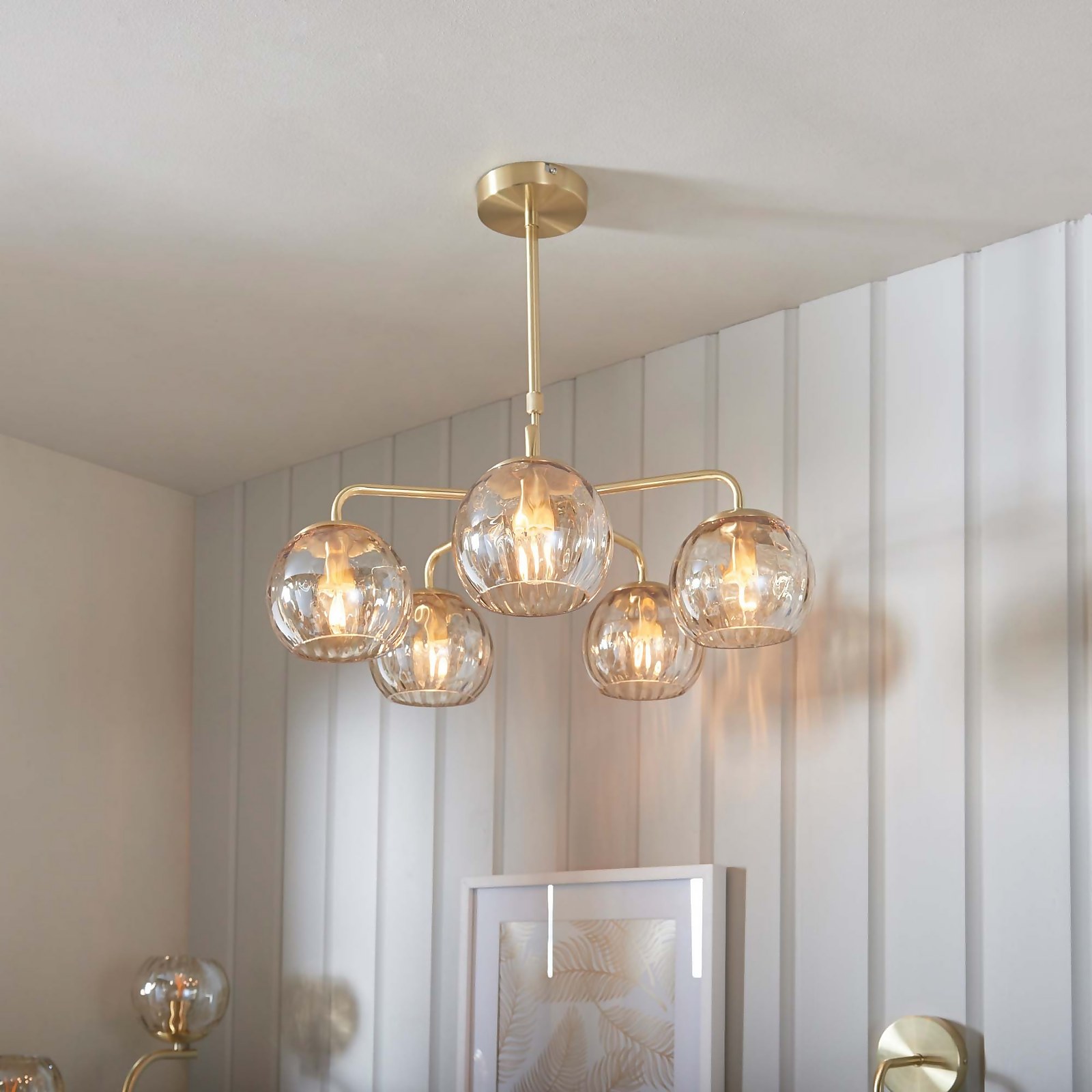 Geneva 5 Light Pendant Light - Brass | Compare The Build