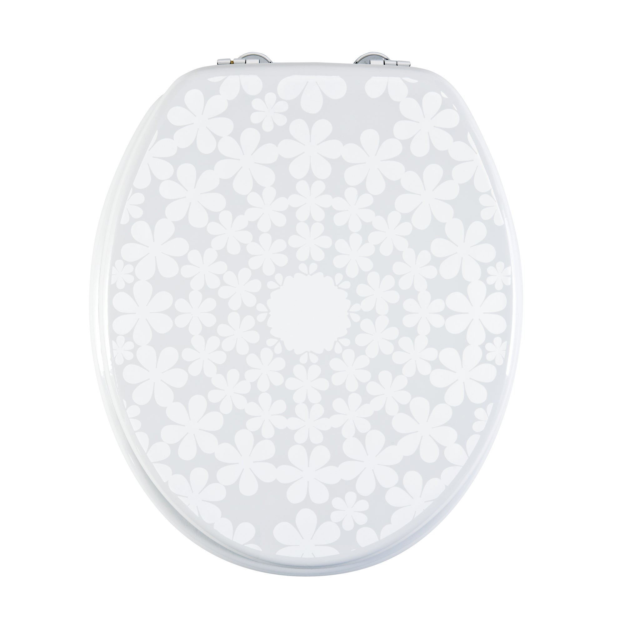 Cirque de Fleur Toilet Seat Grey and White | Compare The Build