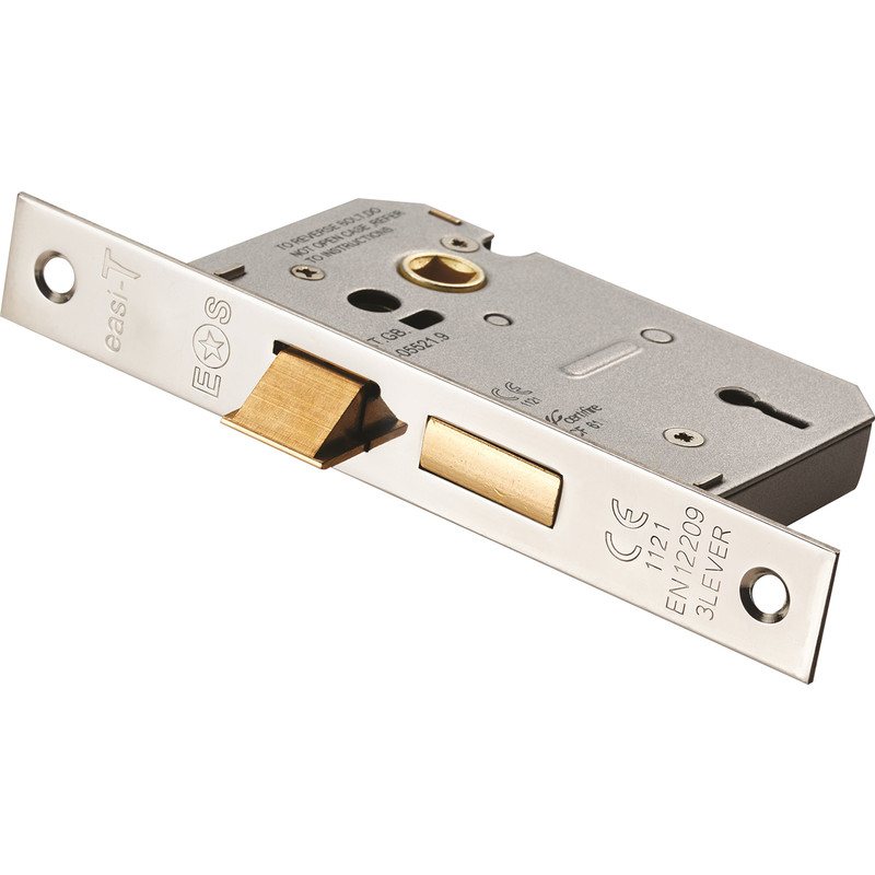 Eurospec 3 Lever Sashlock 2.5" Polished Nickel in Silver | Compare The Build