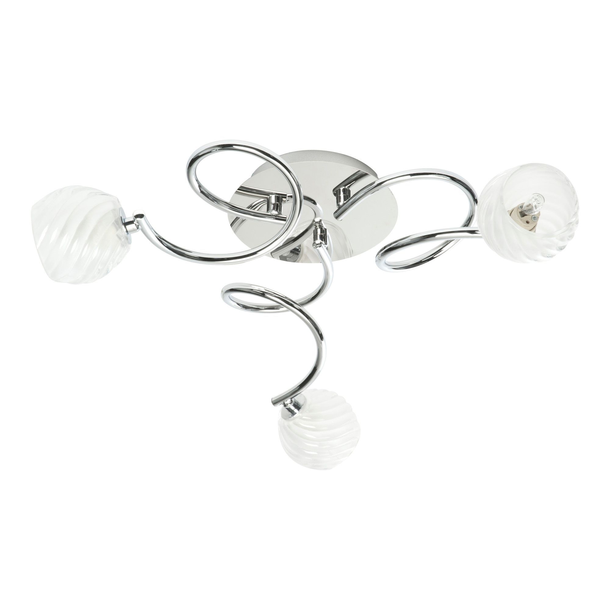 Spyral Grey Chrome Effect 3 Lamp Semi Flush Ceiling Light Price Comparisons | Compare The Build