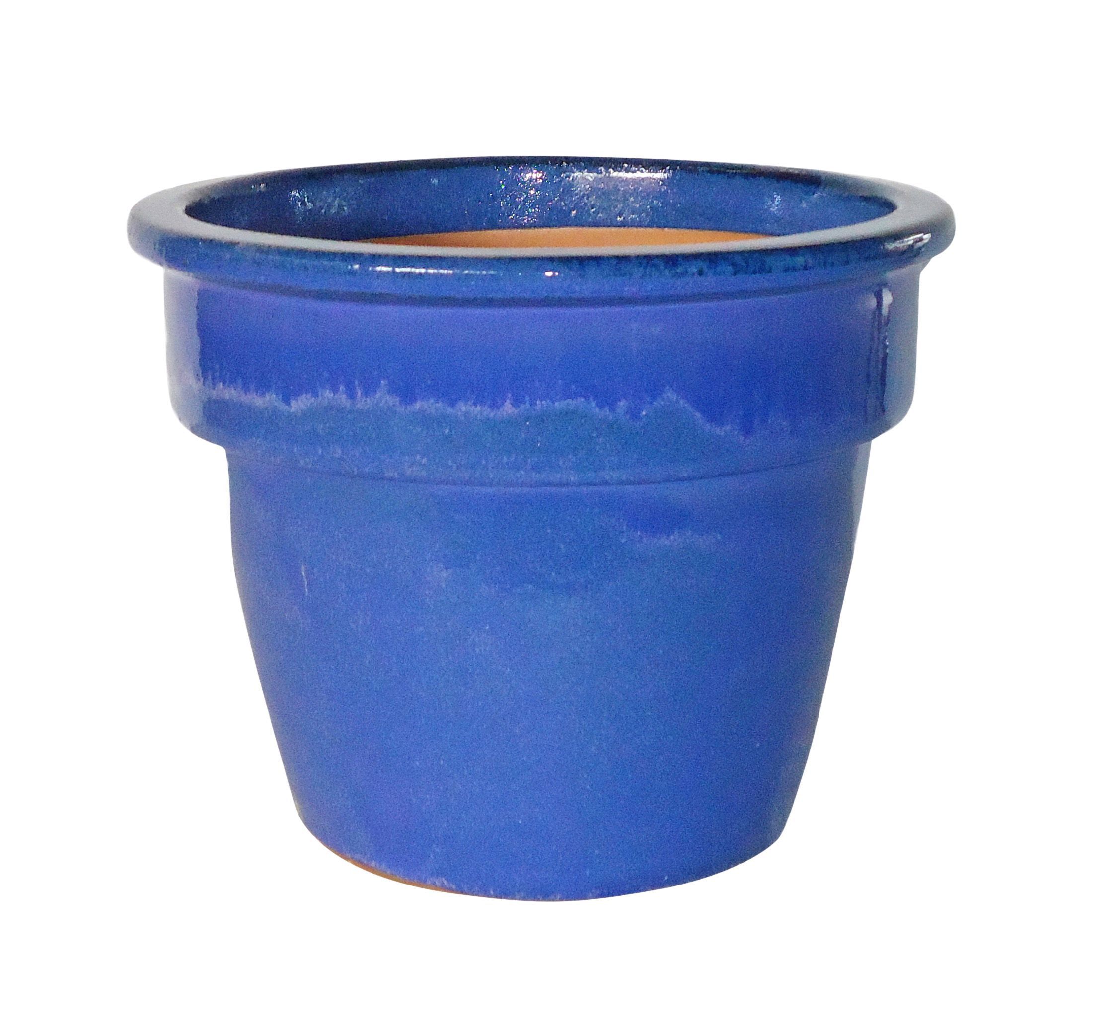 Verve Hazelbrook Round Glazed Blue Pot (H)190mm (Dia)270mm Price Comparisons | Compare The Build