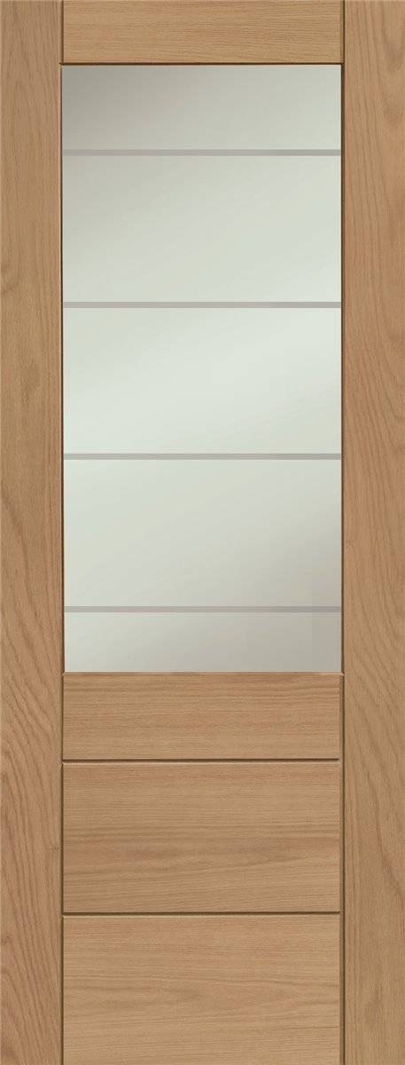 XL Joinery Internal Oak Pre-Finished Palermo 2XG with Clear Etched Glass - 2040mm x 926mm (80.3" x 36.5") Price Comparisons | Compare The Build