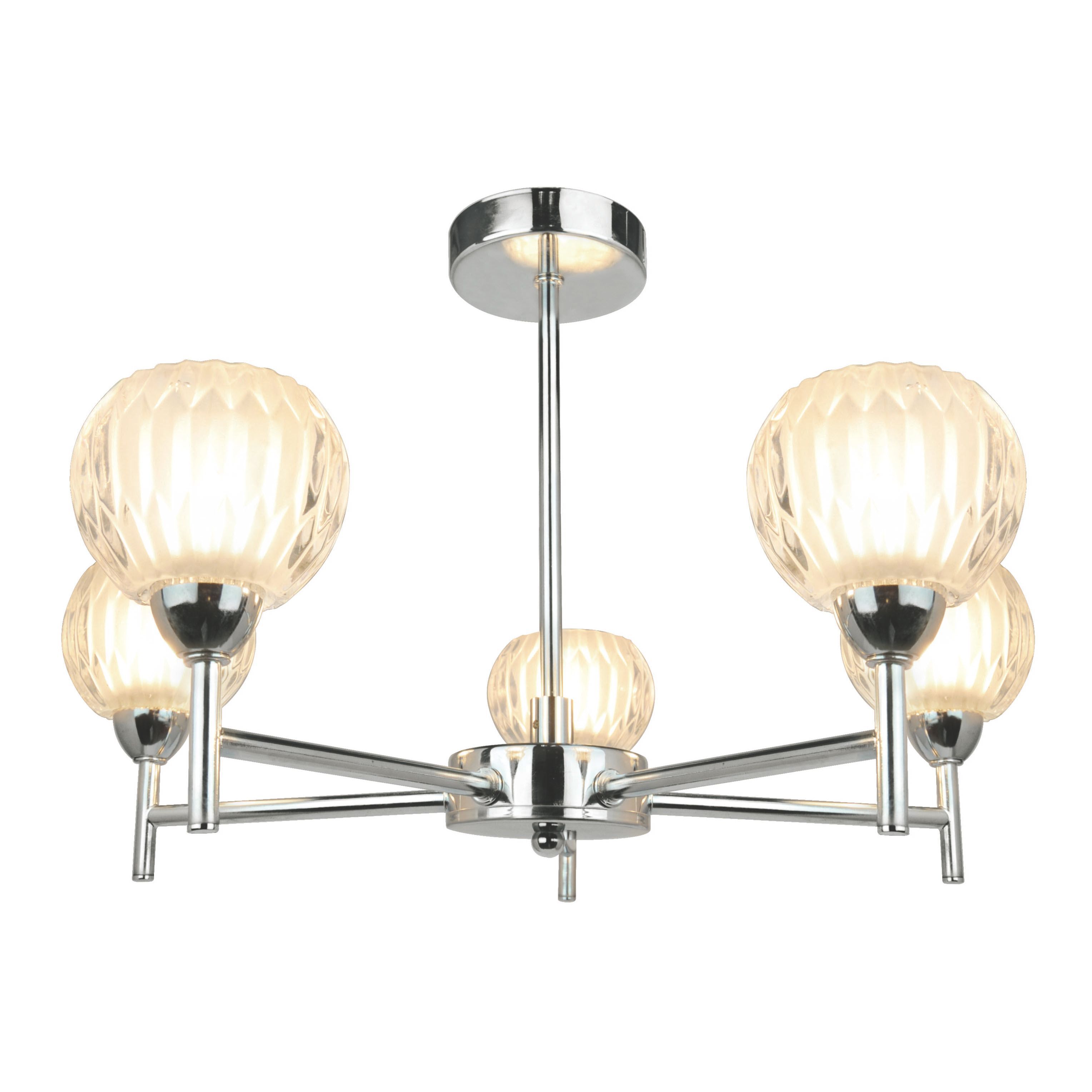 Colours Galera Silver Chrome-Plated 5 Lamp Pendant Ceiling Light Price Comparisons | Compare The Build
