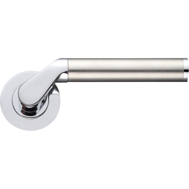 Stanza Venus Lever on Rose Door Handles Satin Stainless / Polished Chrome (Pair) in Chrome/Stainless Price Comparisons | Compare The Build