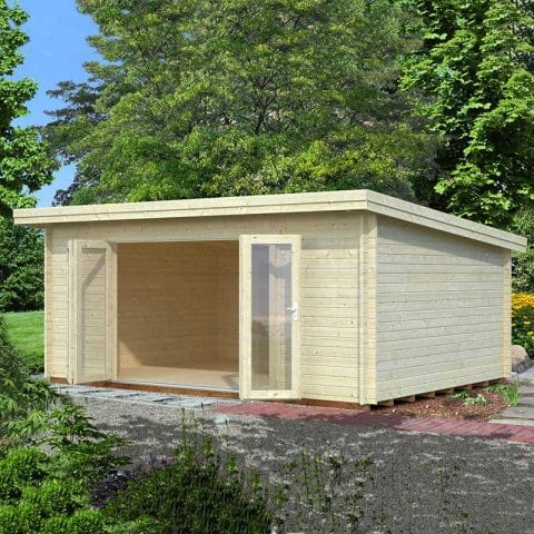 Palmako Lea 5.4m x 3.9m Log Cabin Garden Office (44mm) Price Comparisons | Compare The Build