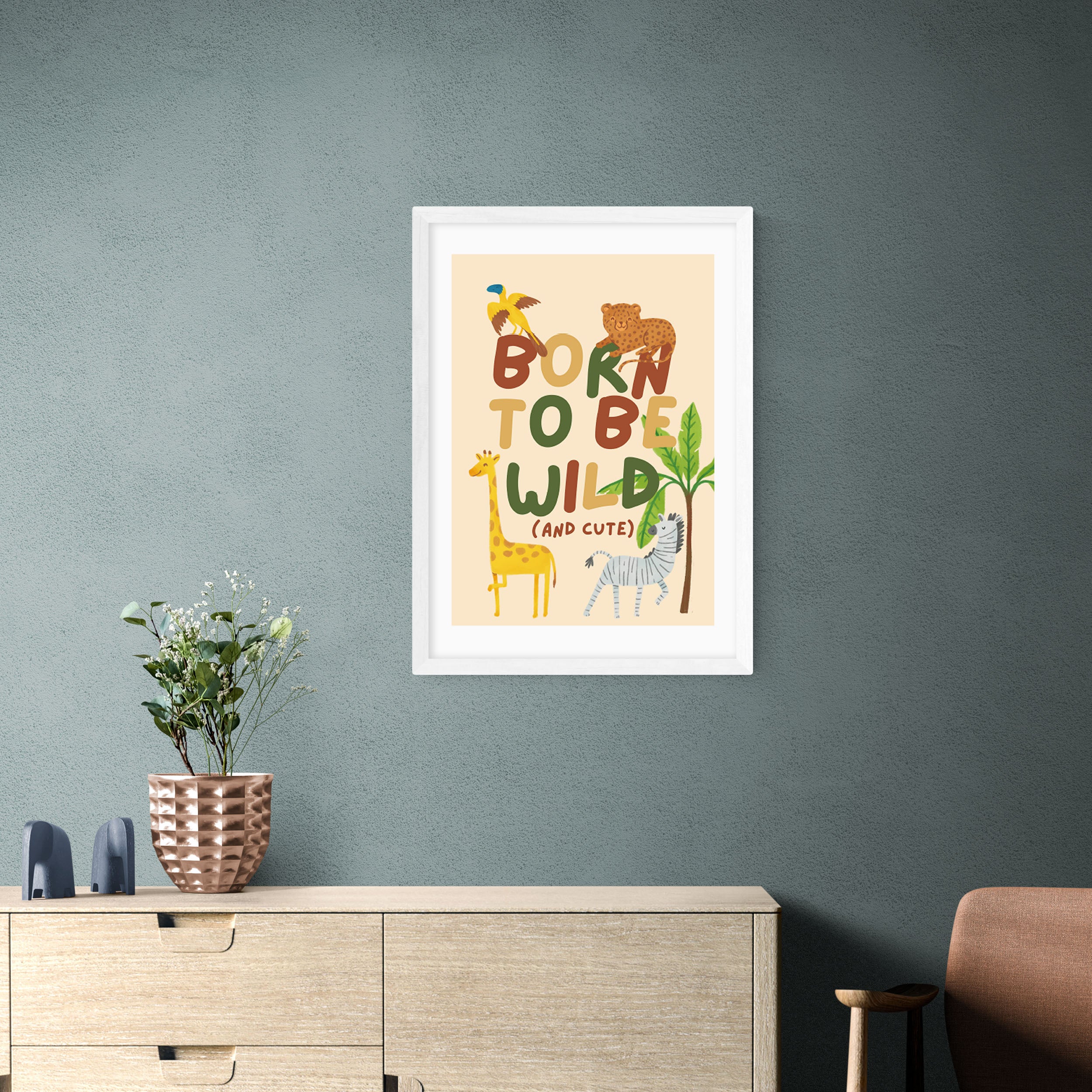 East End Prints Born To Be Wild Cute Print by Mother & Sun Studio MultiColoured Price Comparisons | Compare The Build