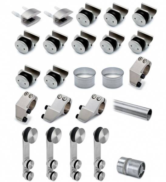 Satin Stainless Steel SG Double Sliding Door Kit - Non-Countersunk Fittings Price Comparisons | Compare The Build