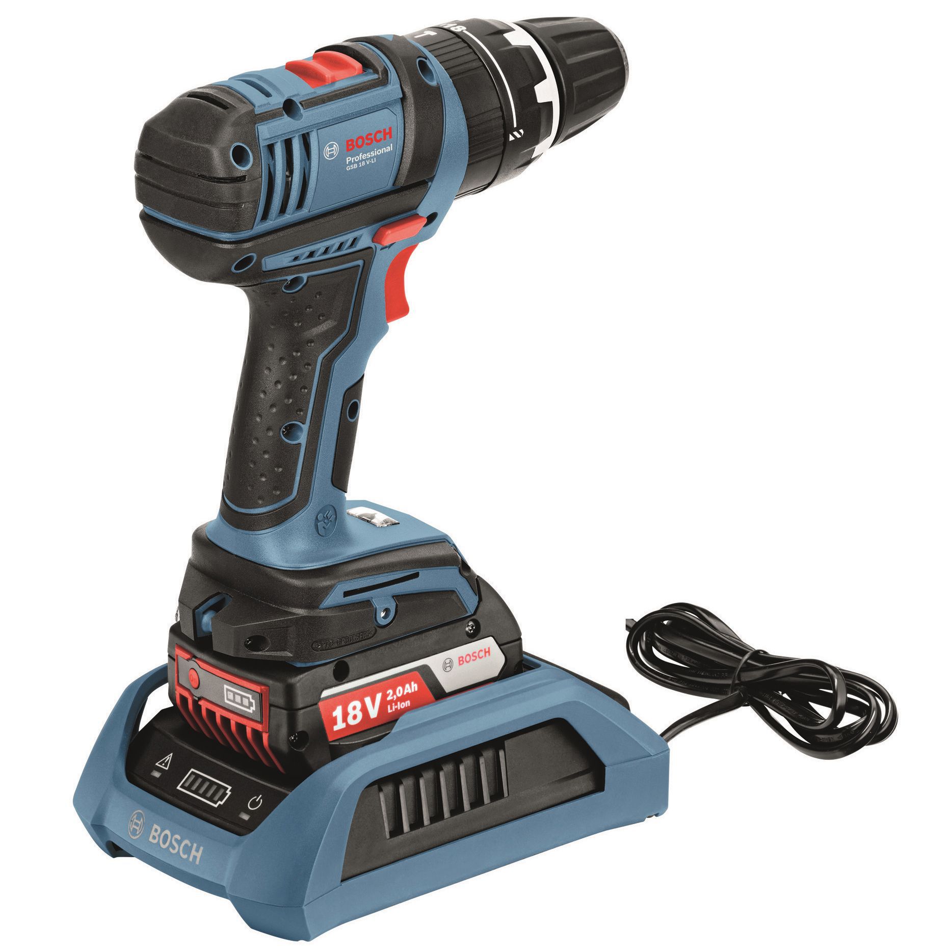 Bosch Dynamic Cordless 18V 2Ah Li-Ion Combi Drill 2 Batteries Gsb18V-Li | Compare The Build