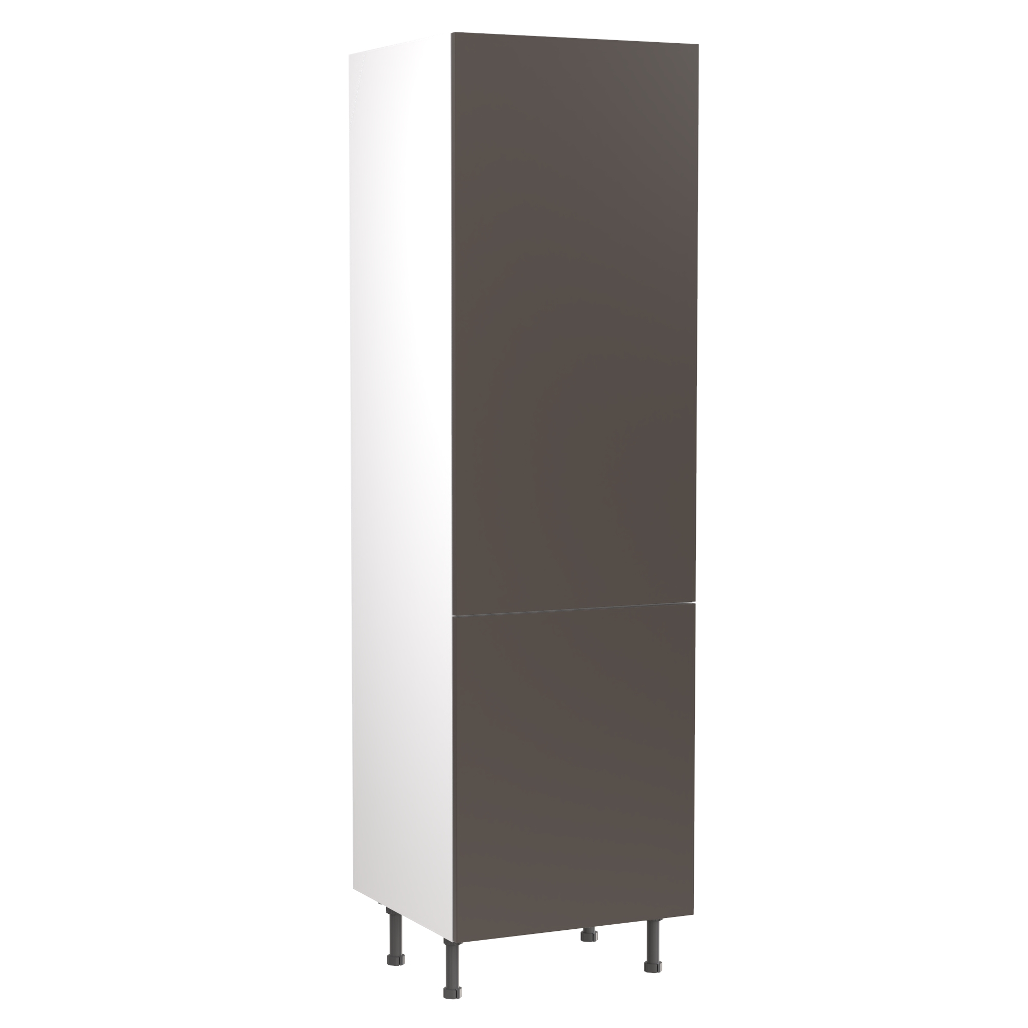 Flatpack 70/30 Fridge Freezer Tower Super Gloss Graphite Slab 600mm - FKKF0422 Price Comparisons | Compare The Build