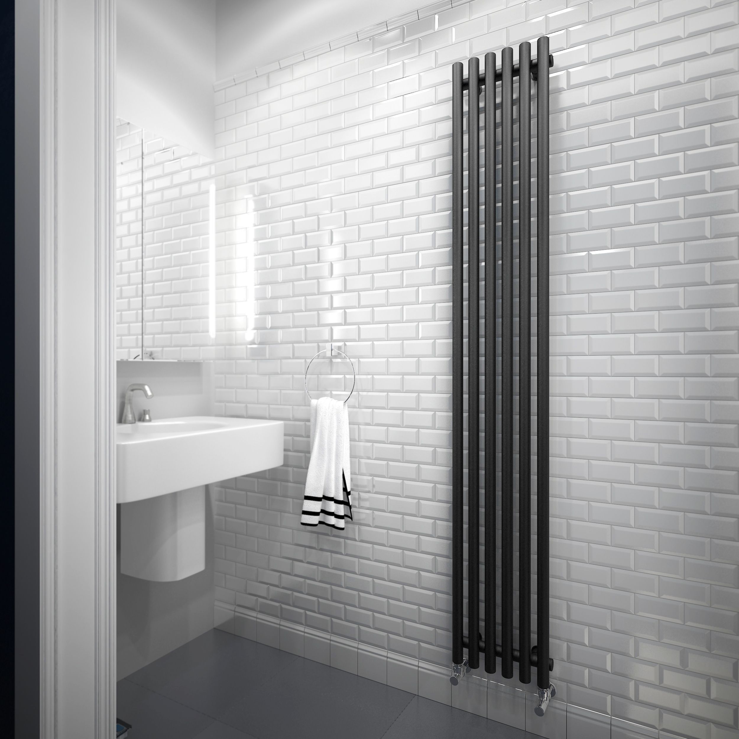 Terma Tune Vertical Designer Radiator, Metallic Black (W)290mm (H)1800mm Price Comparisons | Compare The Build