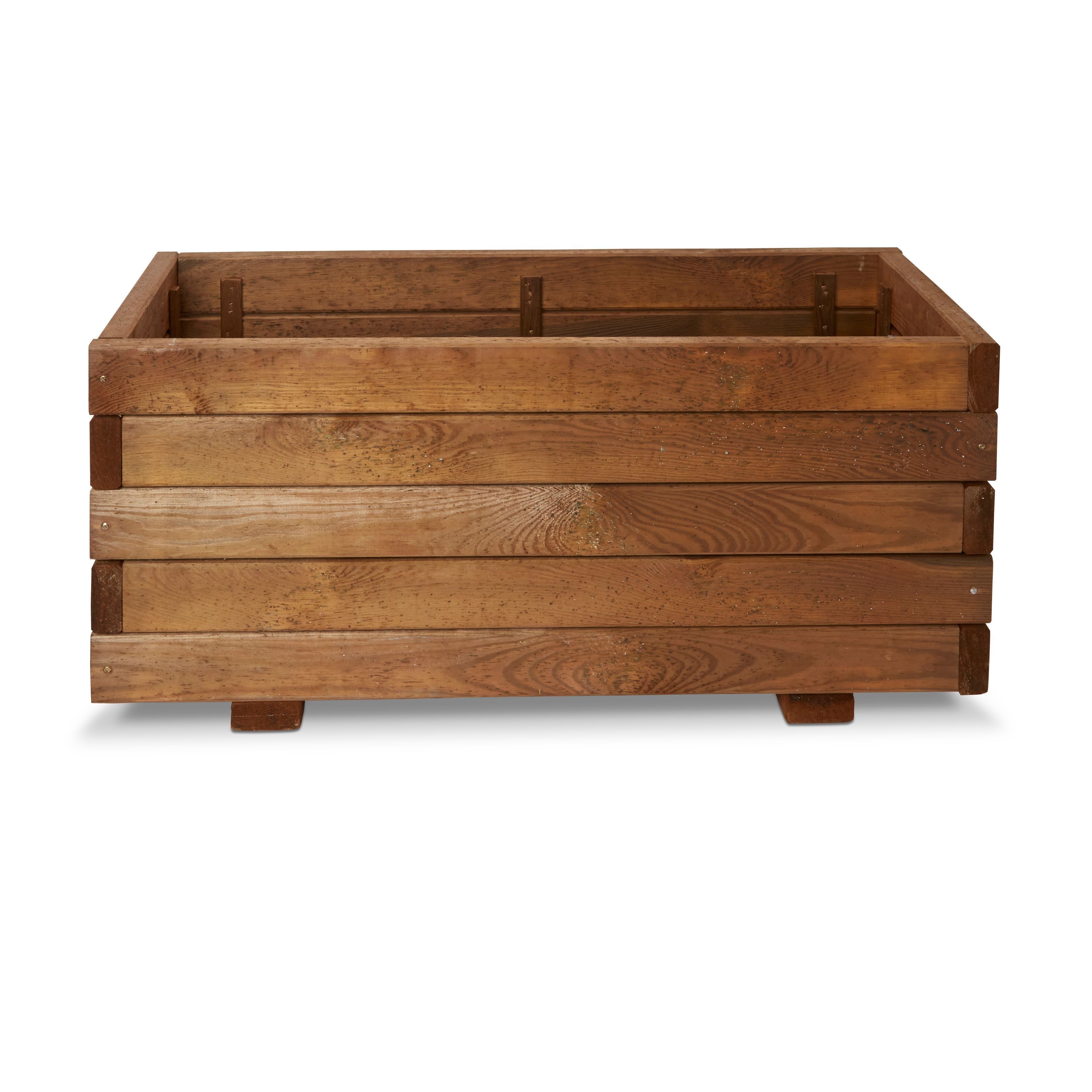 Blooma Bopha Pressure Treated Wood Brown Wooden Rectangular Trough 40Cm | Compare The Build