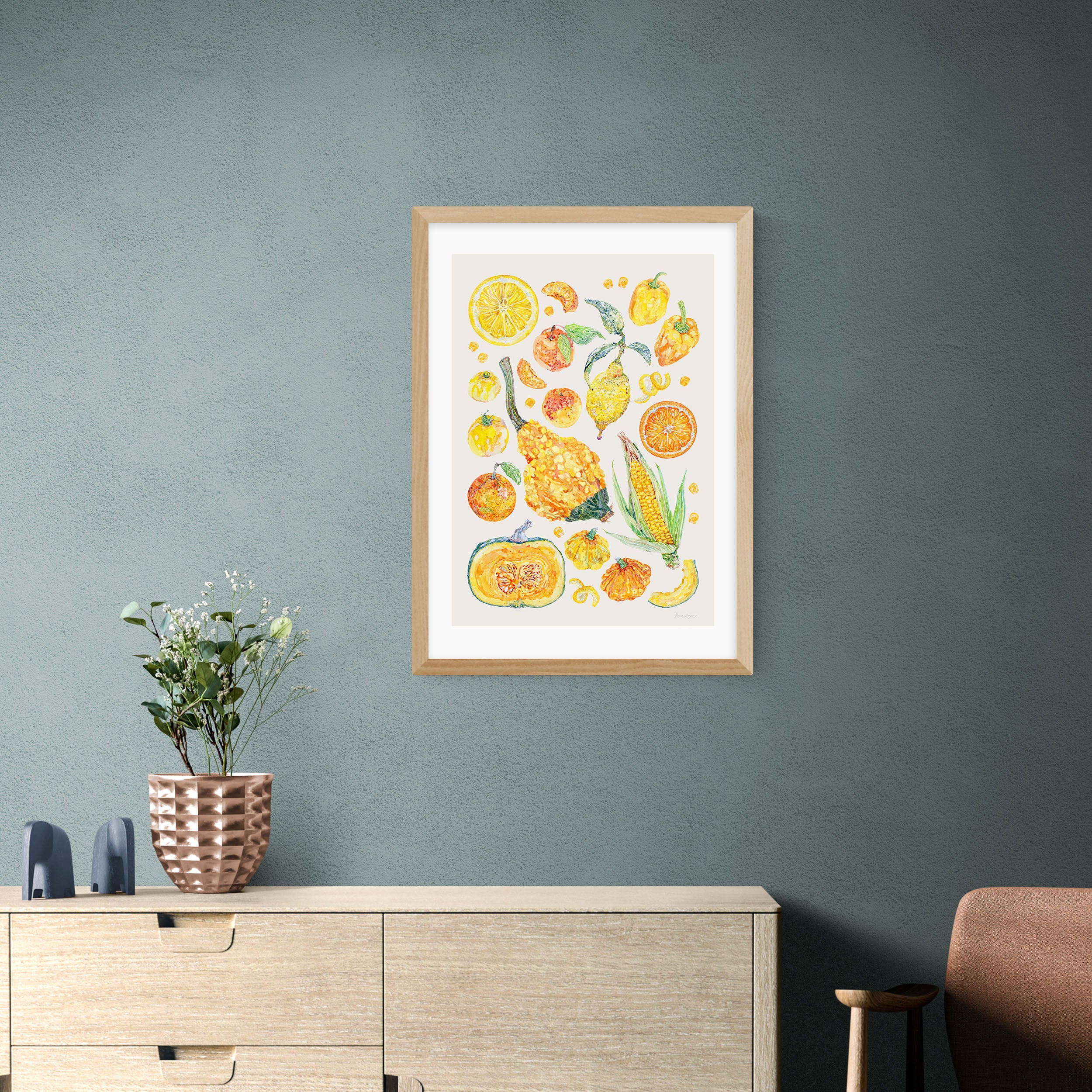 East End Prints Yellow Harvest Of Fruit & Vegetables Framed Print Yellow Price Comparisons | Compare The Build