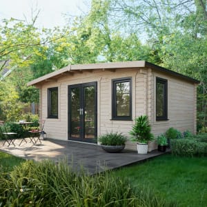 Power Sheds 12 x 16ft Central Doors Apex Chalet Log Cabin Price Comparisons | Compare The Build