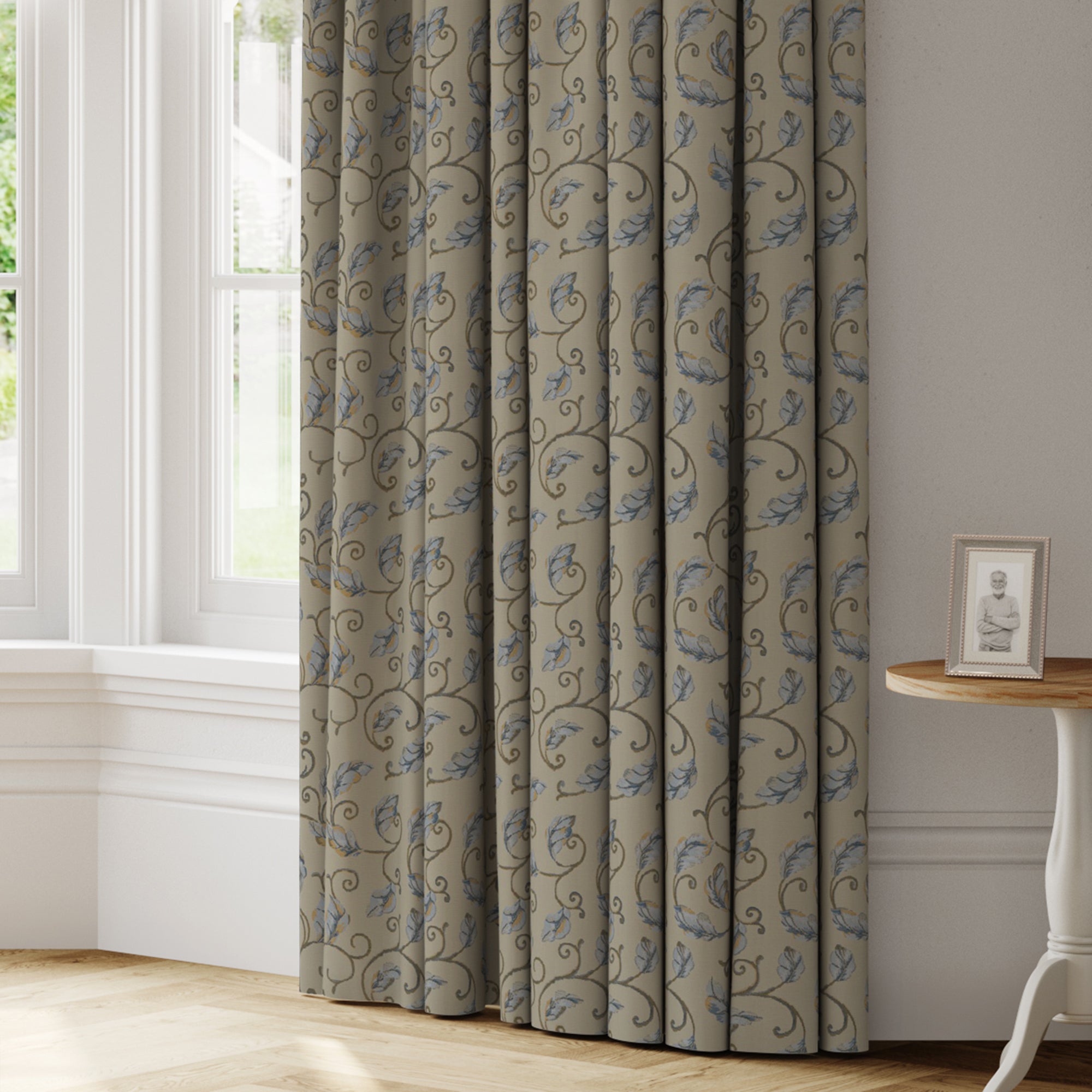 Summer Scroll Made to Measure Curtains blue Price Comparisons | Compare The Build