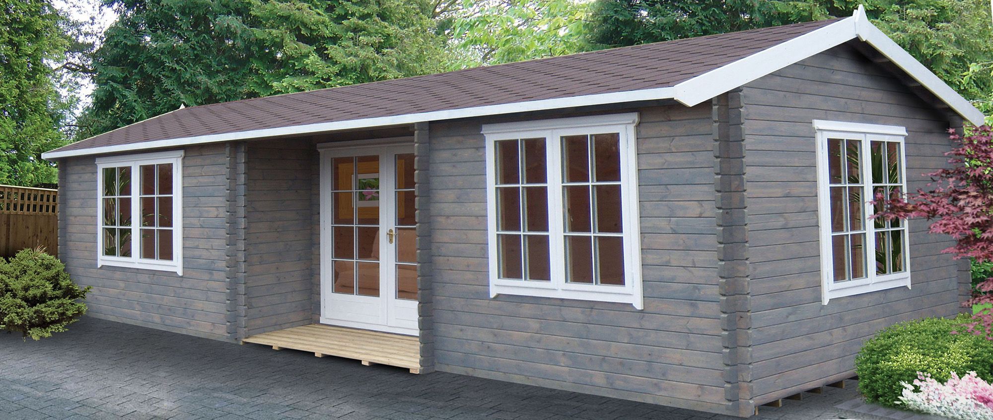 Shire Elveden 26X14 Toughened Glass Apex Tongue & Groove Wooden Cabin | Compare The Build