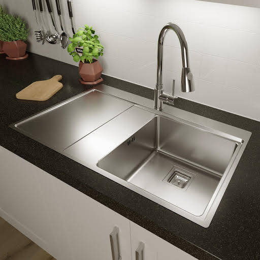 Sauber Stainless Steel Inset Kitchen Sink & Drainer 1 Bowl LH Price Comparisons | Compare The Build