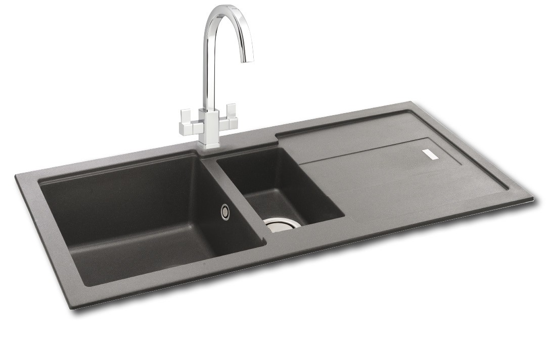 Carron Phoenix Bali 1.5 Bowl Inset Grey Composite Granite Kitchen Sink | Compare The Build