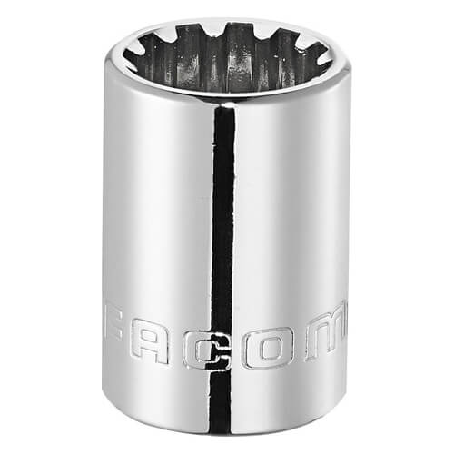 Facom 3/8" Drive Chrome Thin Wall Spline Socket 3/8" M12 27mm Price Comparisons | Compare The Build