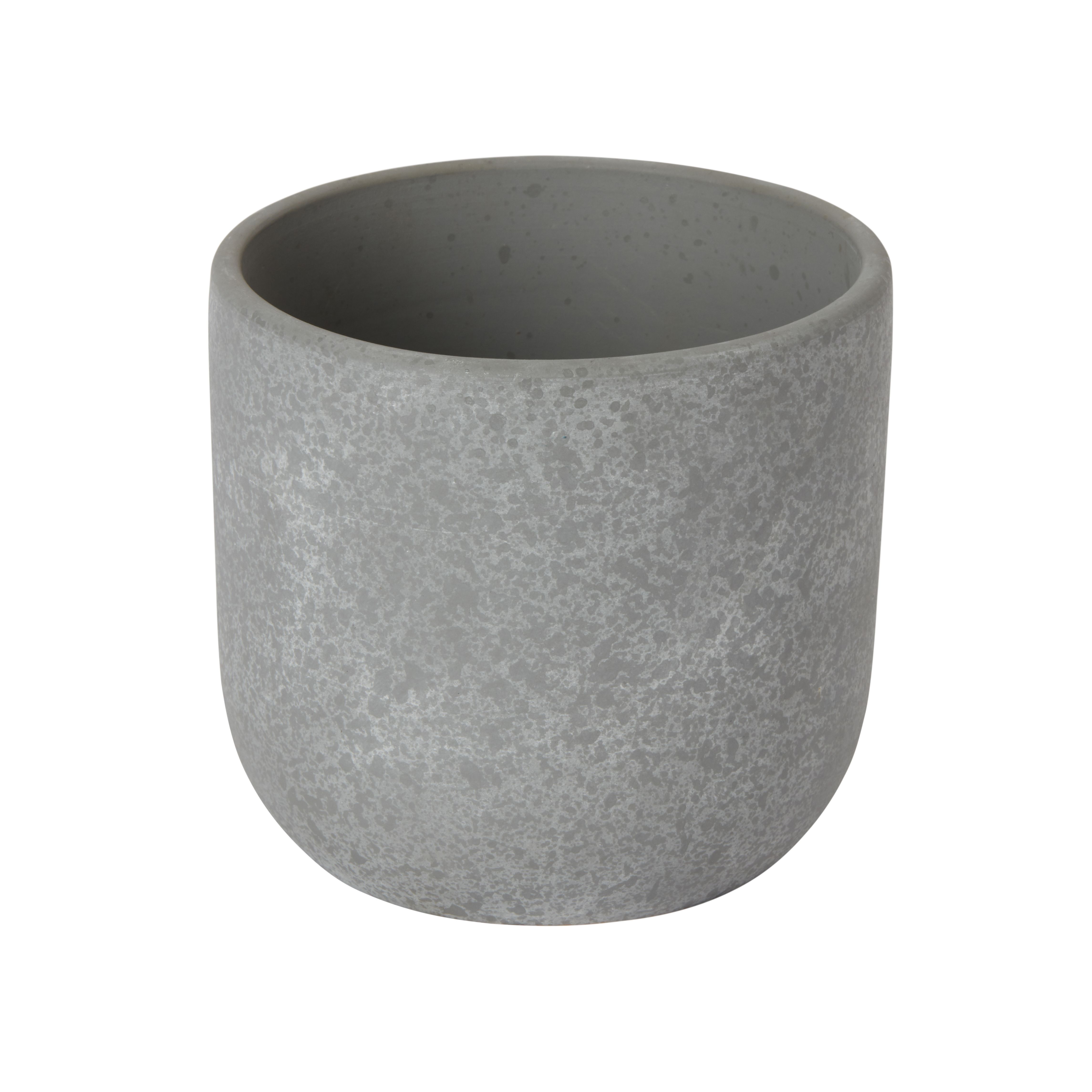 GoodHome Grey Clay Speckle Circular Plant Pot (Dia)10.4Cm Price Comparisons | Compare The Build