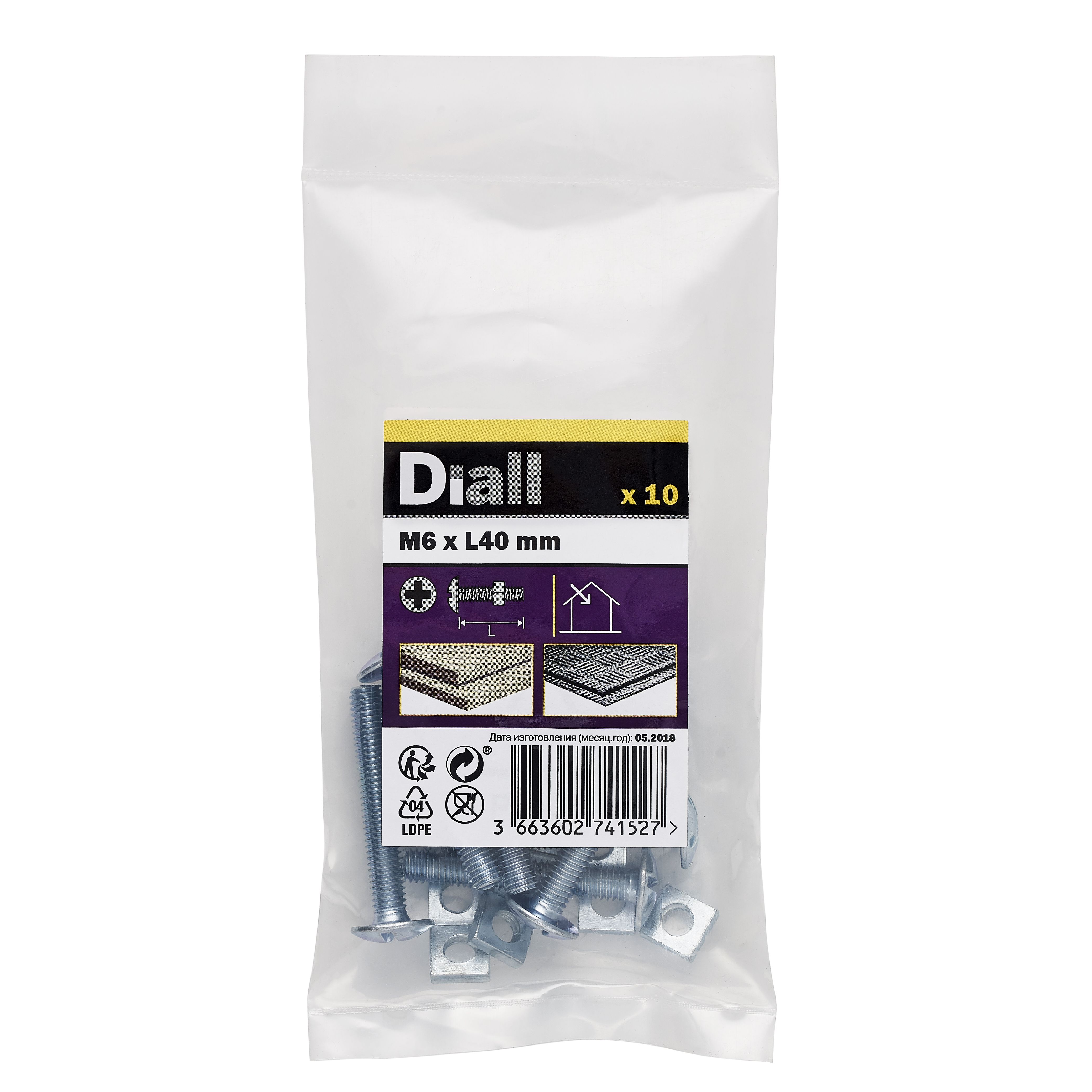 Diall M6 Roofing Bolt & Nut (L)40mm, Pack Of 10 Price Comparisons | Compare The Build