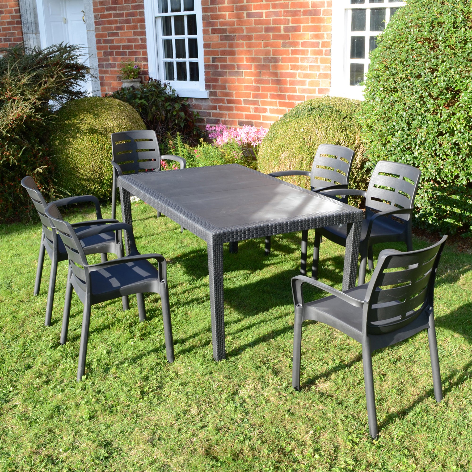 Trabella Salerno 6 Seater Dining Set with Siena Chairs Grey | Compare The Build