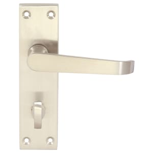 Victorian Straight Satin Nickel Bathroom Door Handle - 1 Pair Price Comparisons | Compare The Build